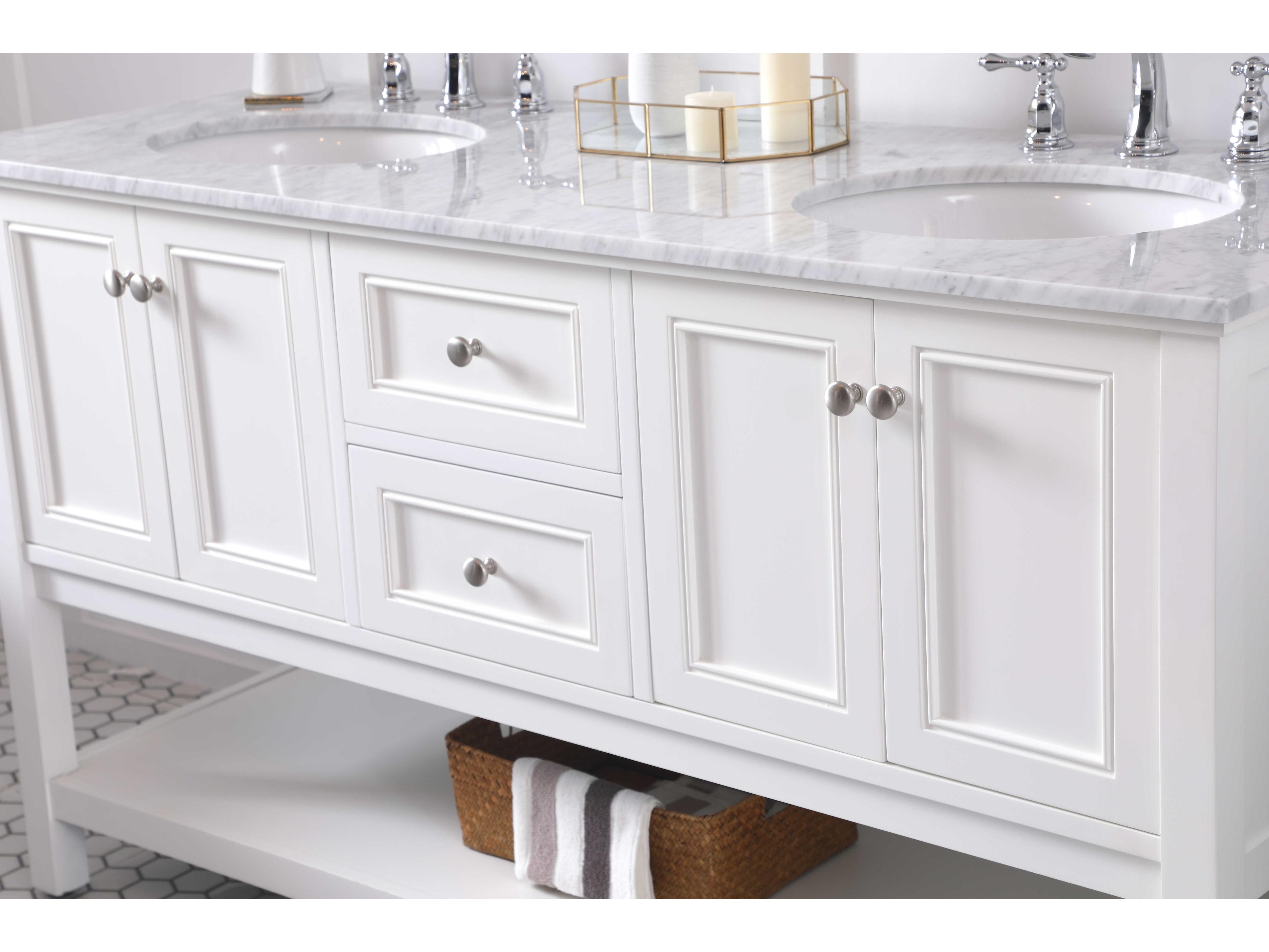 Elegant Lighting Metropolis White 60" Vanity