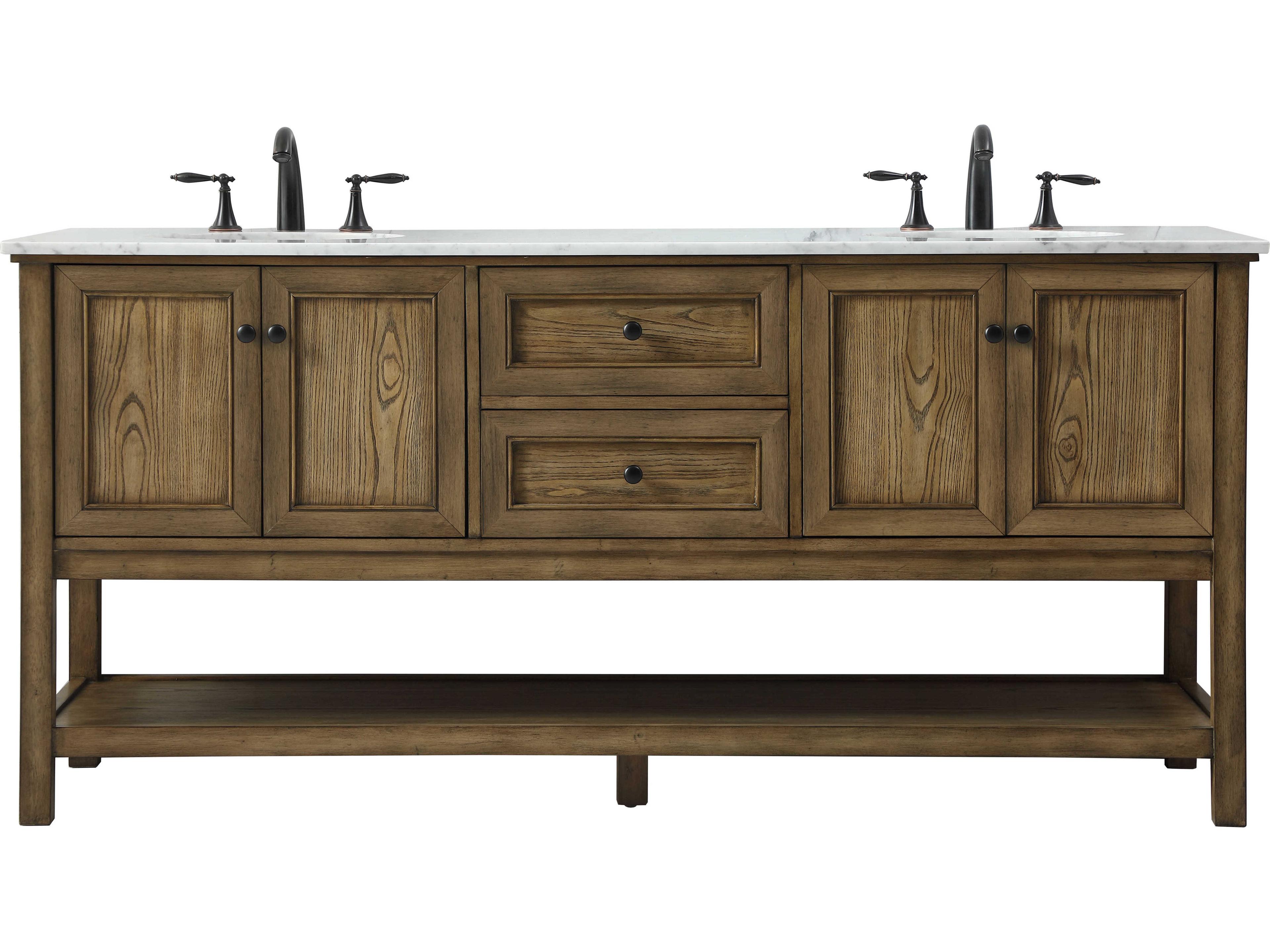 Metropolis Double Vanity 72 Inch in Driftwood