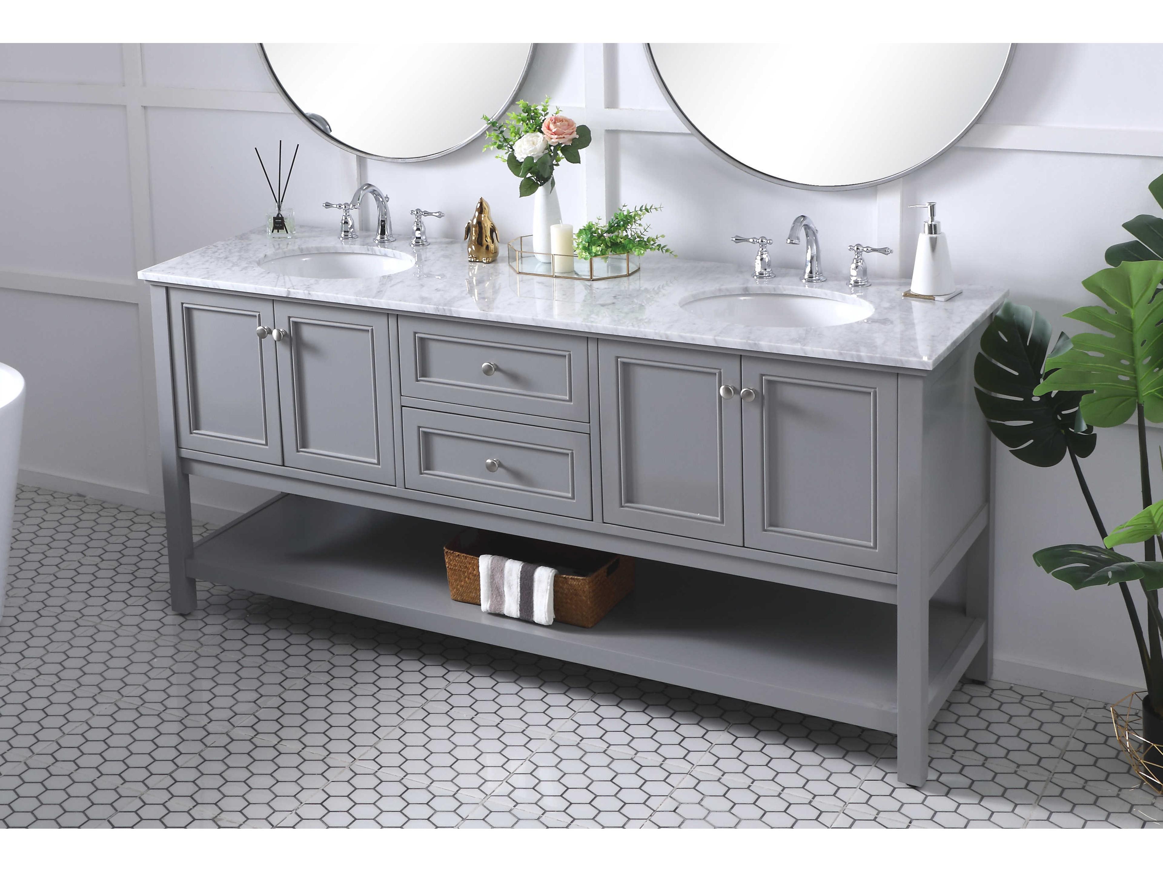 Elegant Lighting Metropolis Grey 72" Vanity