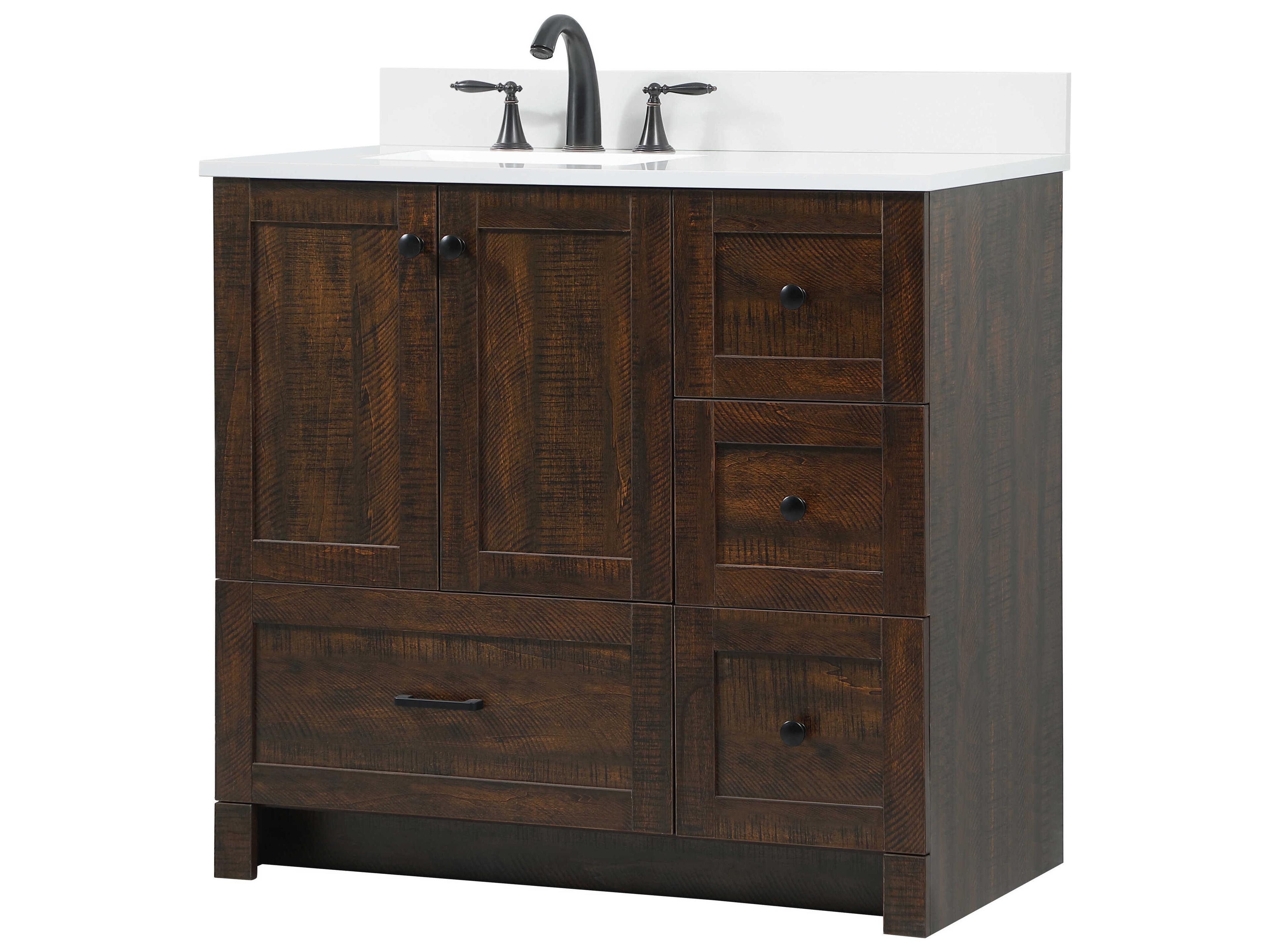 Elegant Lighting Soma Expresso 36" Vanity with Backsplash
