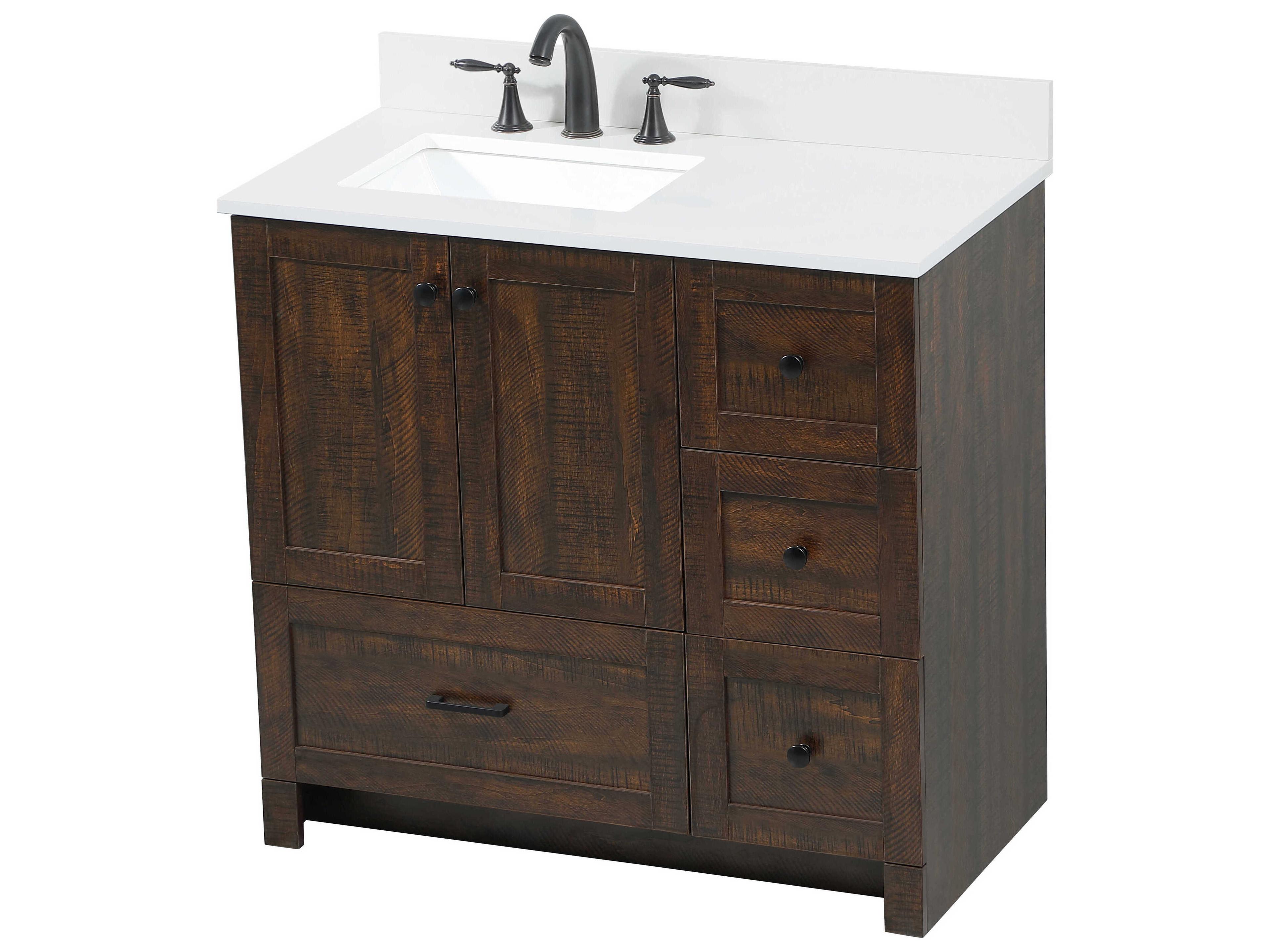 Elegant Lighting Soma Expresso 36" Vanity with Backsplash