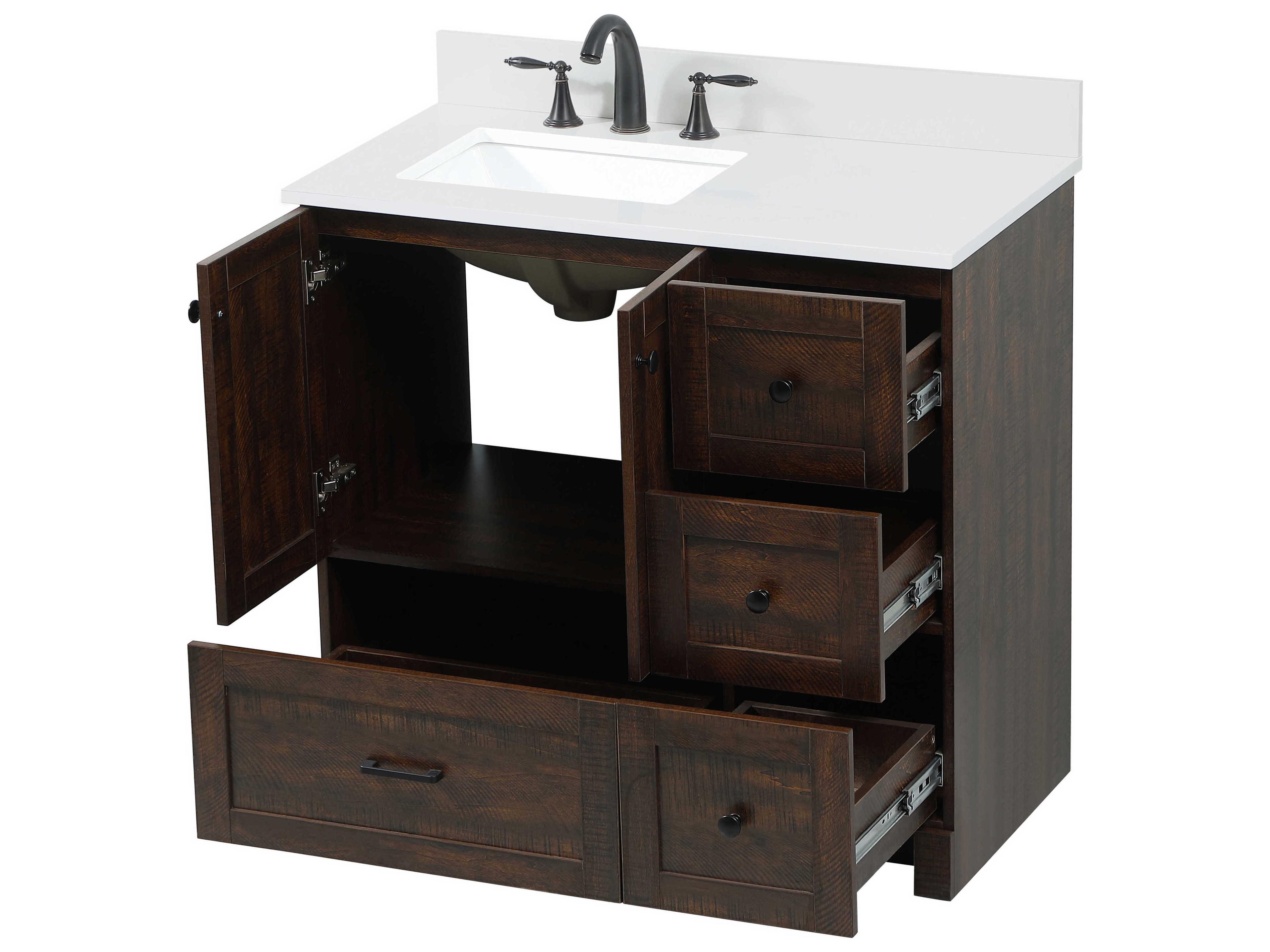 Elegant Lighting Soma Expresso 36" Vanity with Backsplash