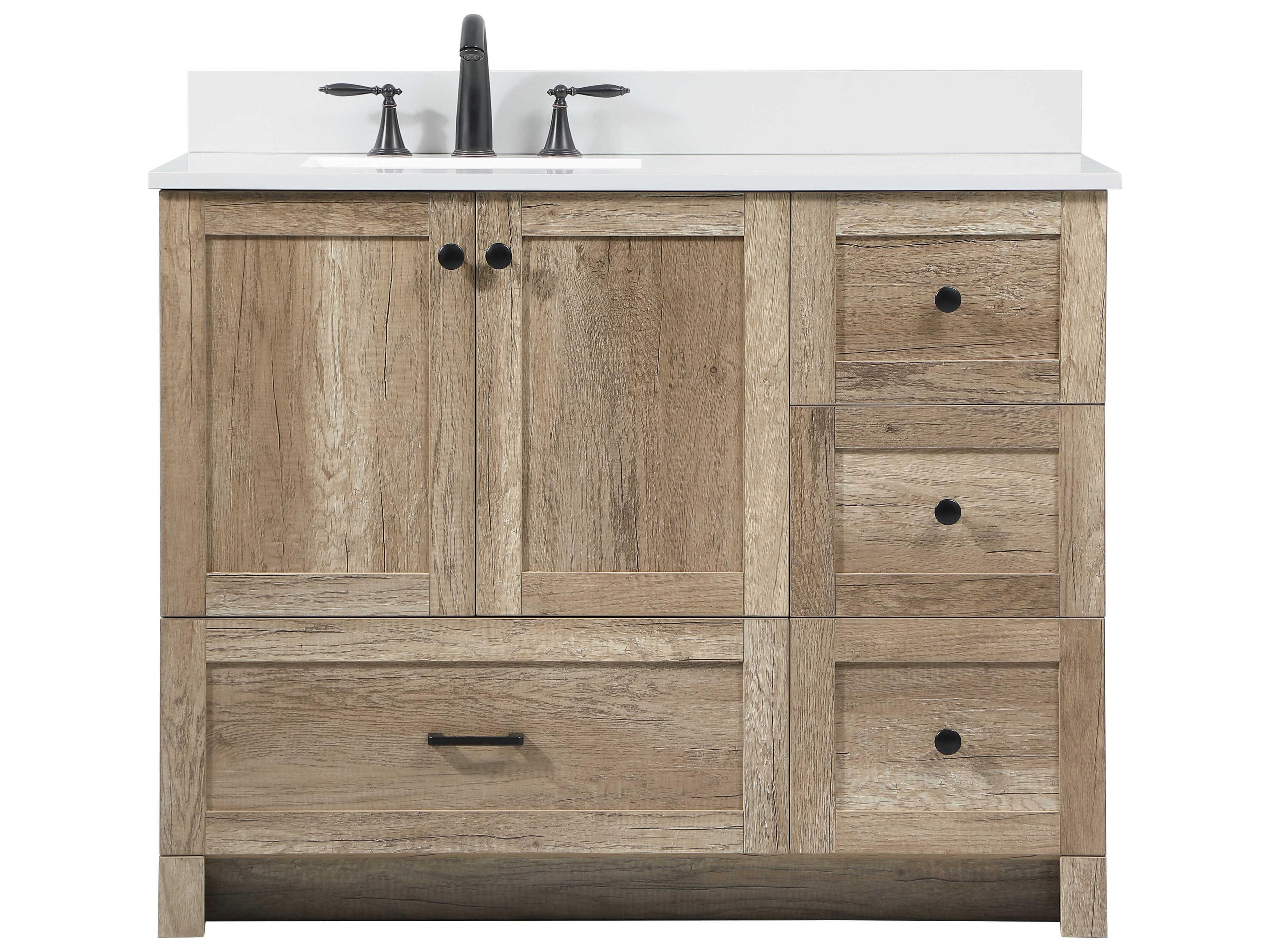 Elegant Lighting Soma Natural Oak 42" Vanity with Backsplash