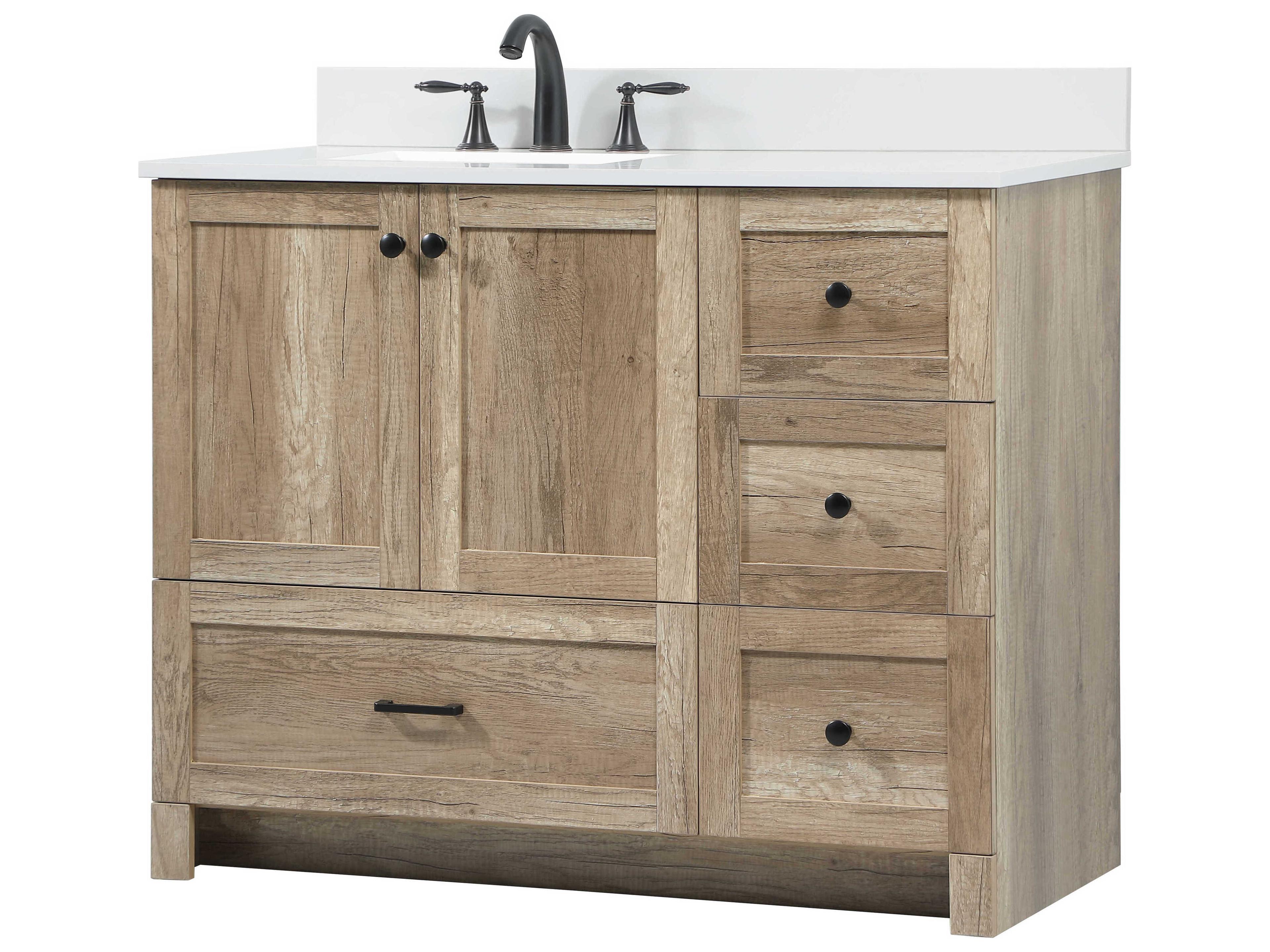 Elegant Lighting Soma Natural Oak 42" Vanity with Backsplash