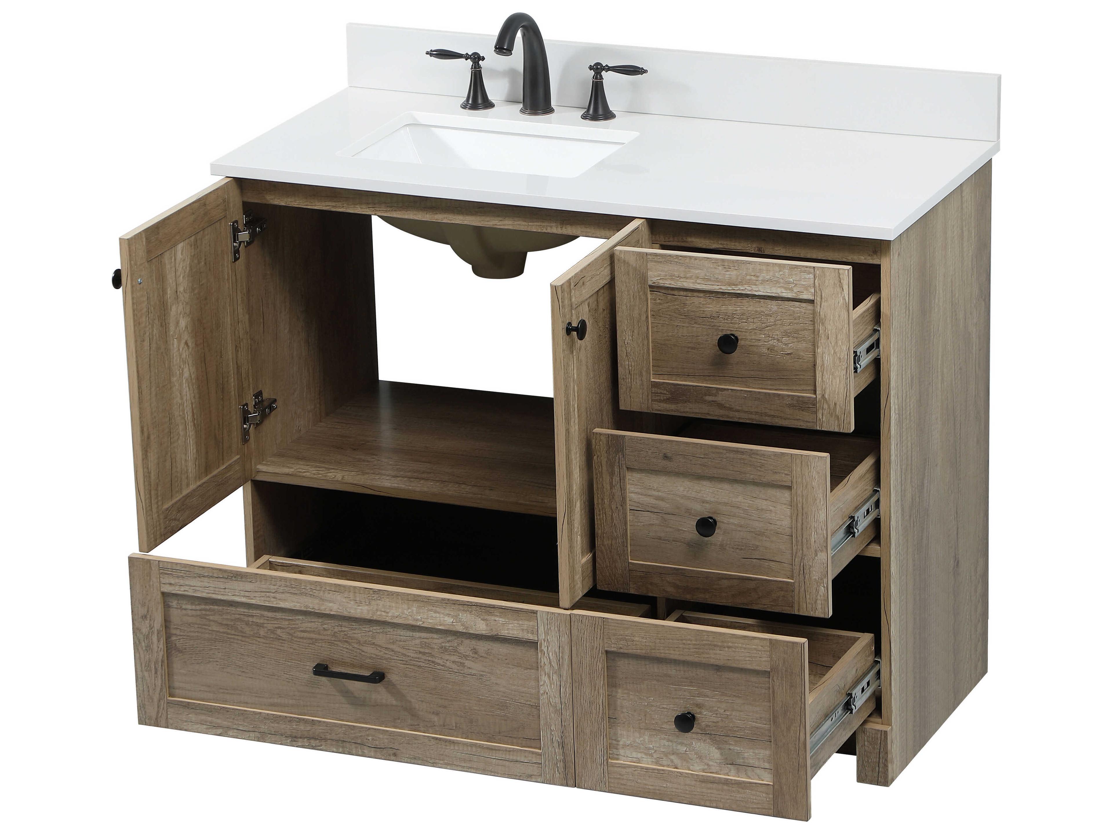 Elegant Lighting Soma Natural Oak 42" Vanity with Backsplash