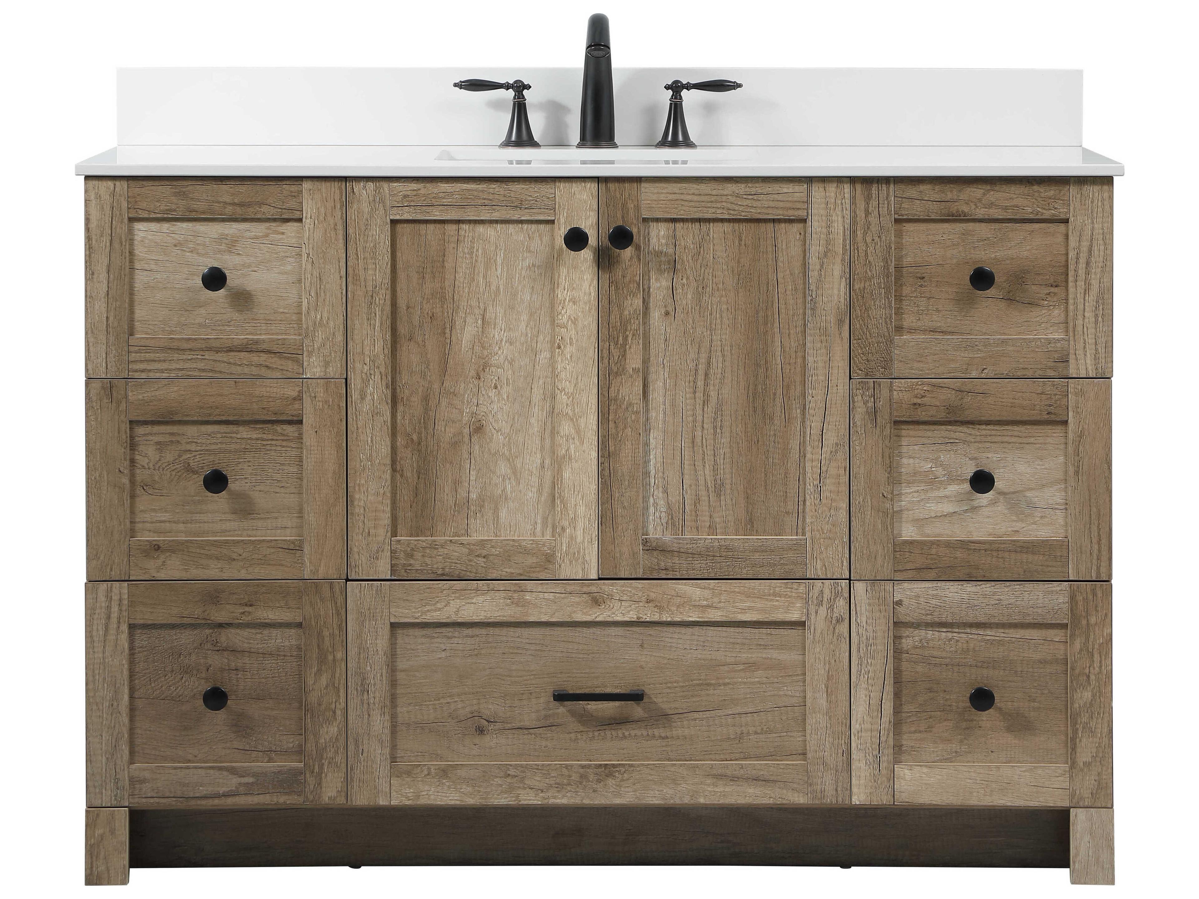 Soma 48 Inch Single Bathroom Vanity Farmhouse Natural Oak