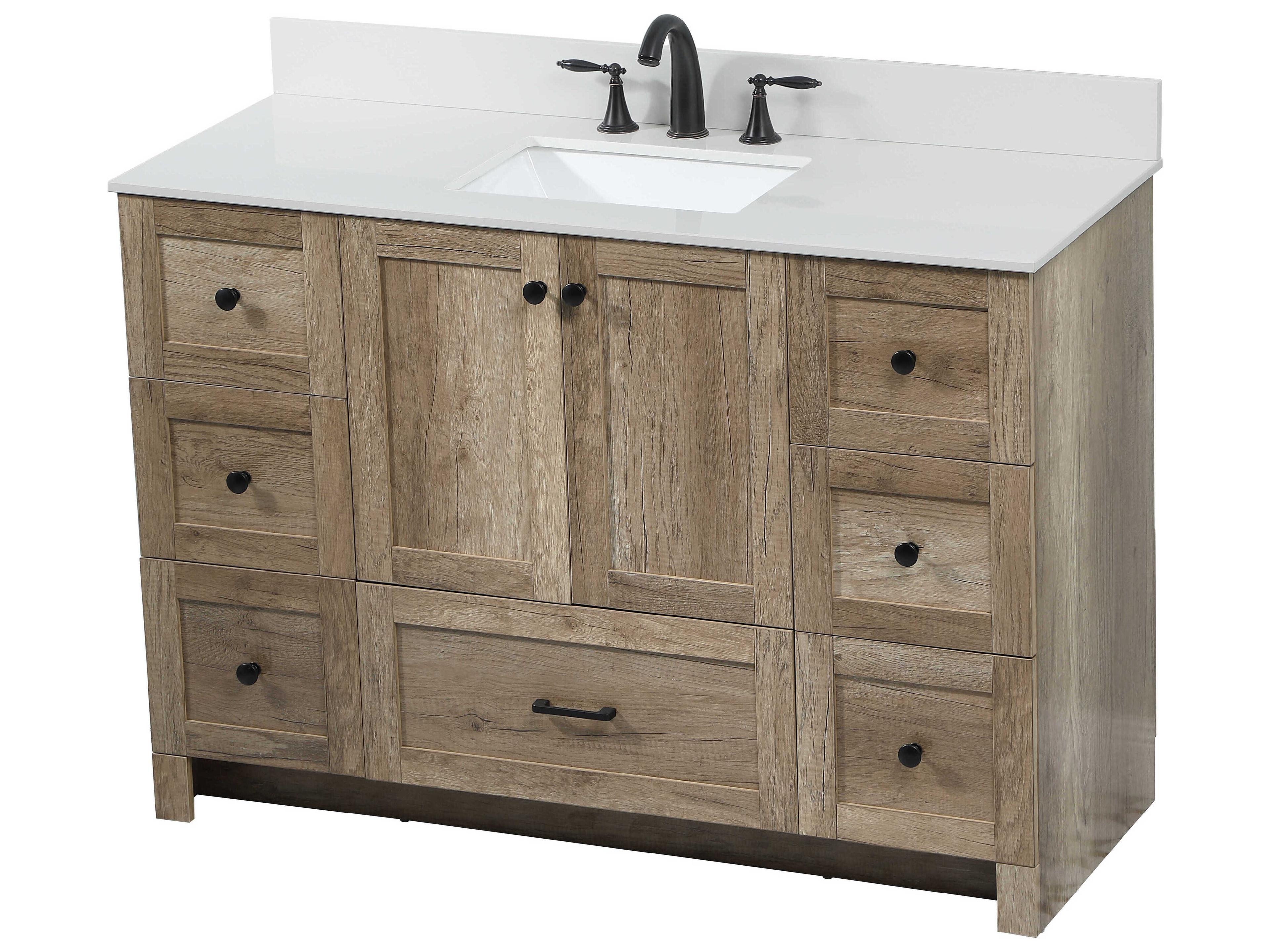 Elegant Lighting Soma Natural Oak 48" Vanity with Backsplash