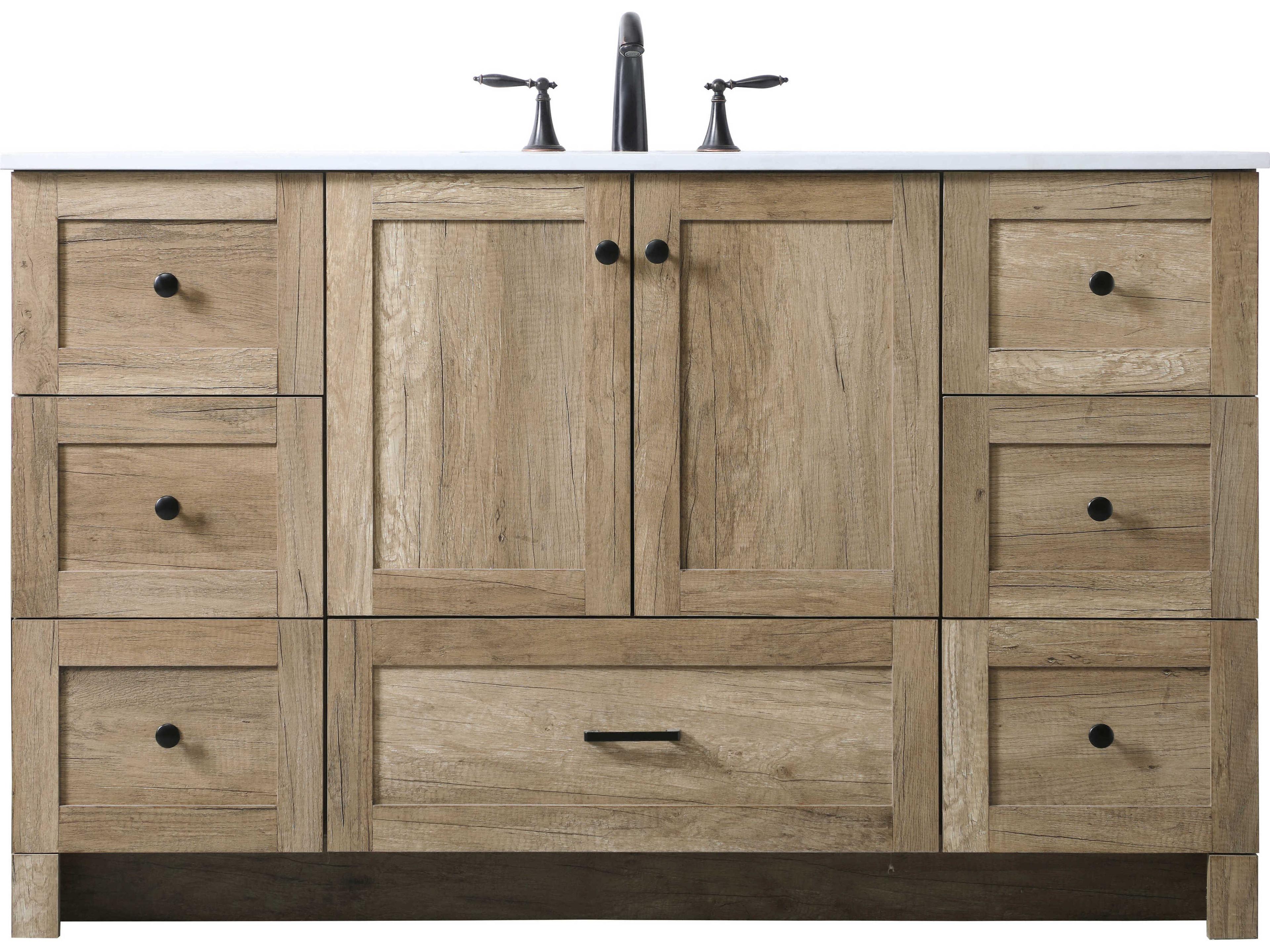 Soma Single Bathroom Vanity 54-Inch Natural Oak