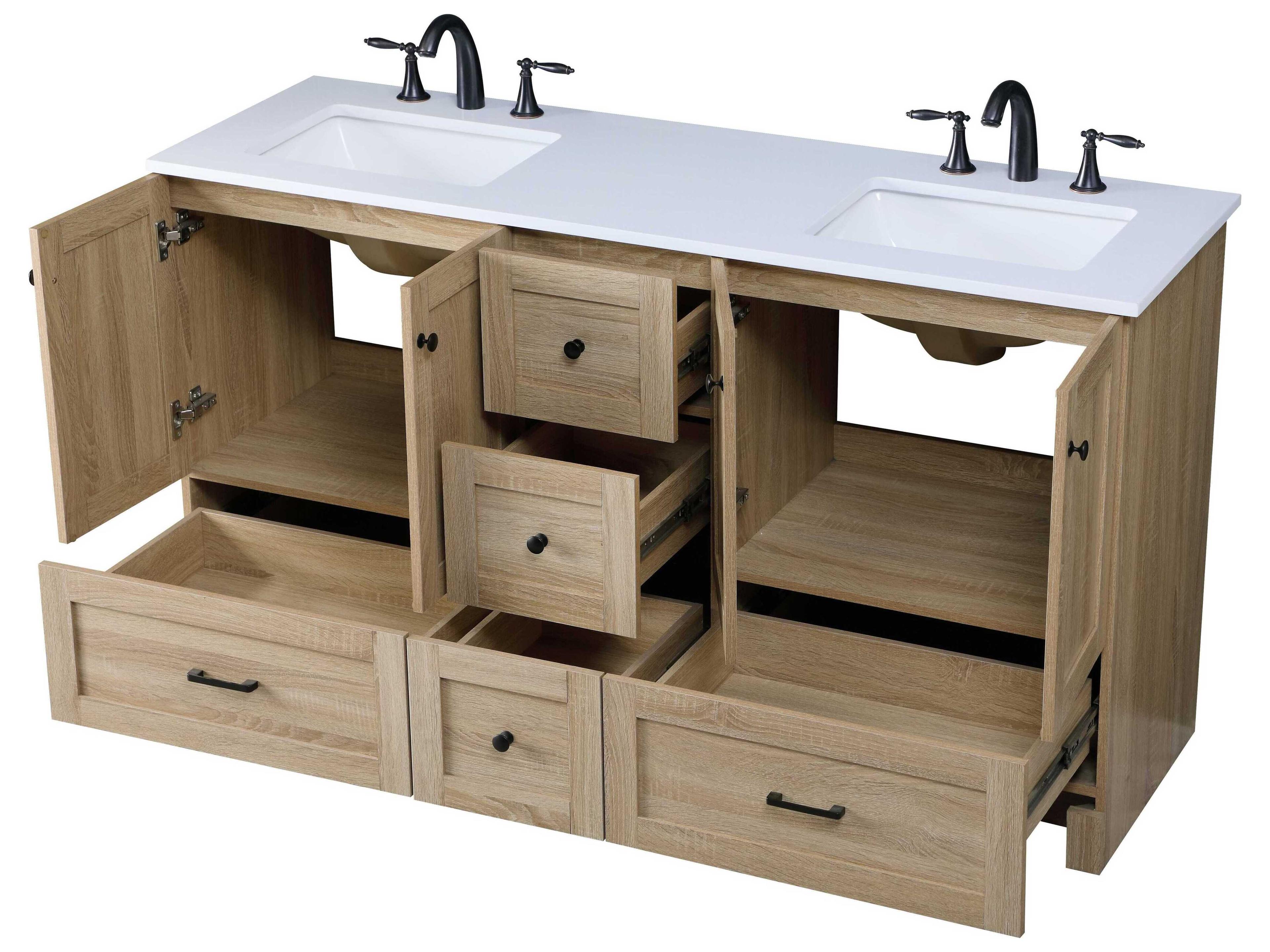 Elegant Lighting Soma 60" Mango Wood Vanity