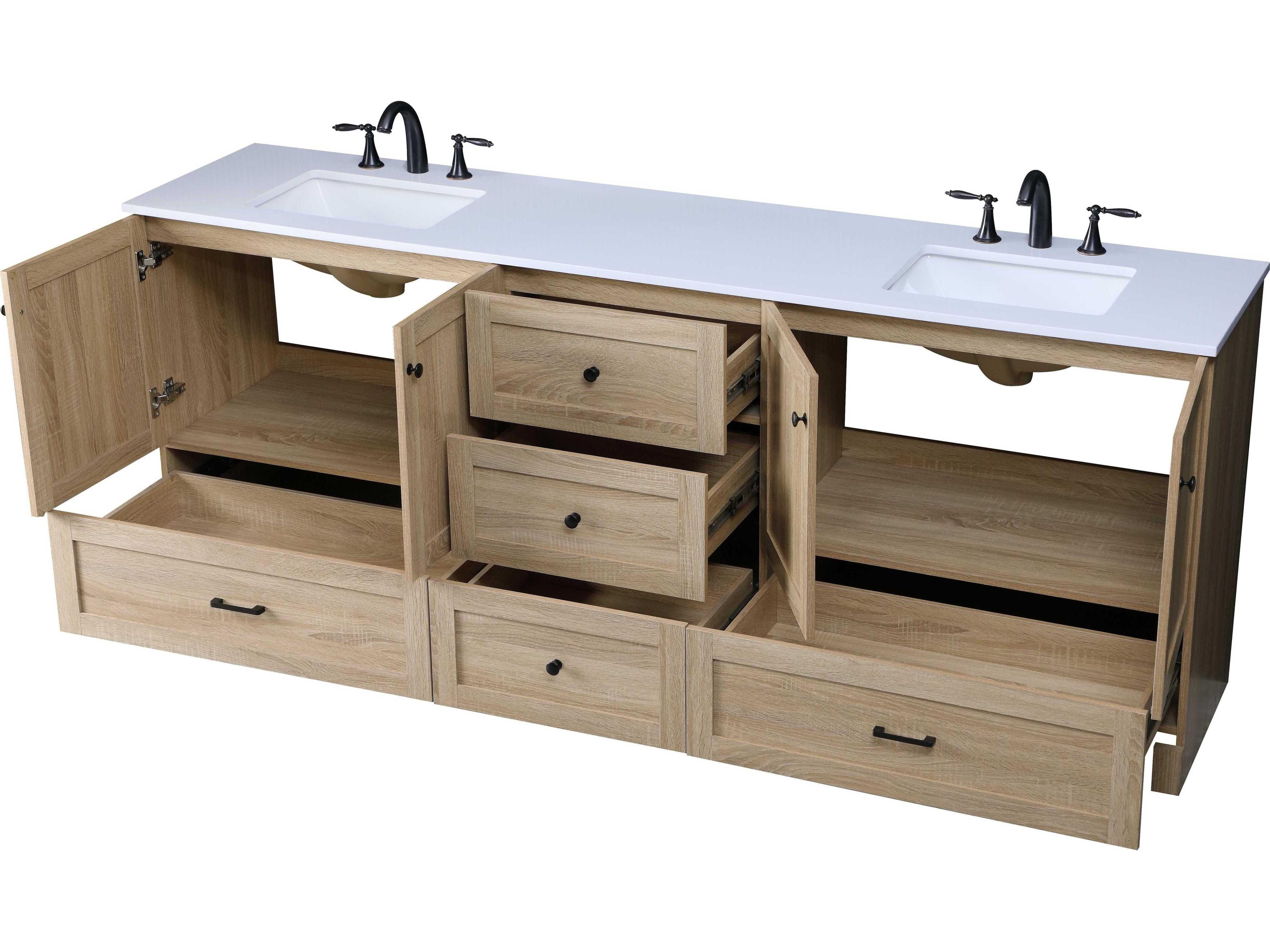 Elegant Lighting Soma 84" Mango Wood Vanity