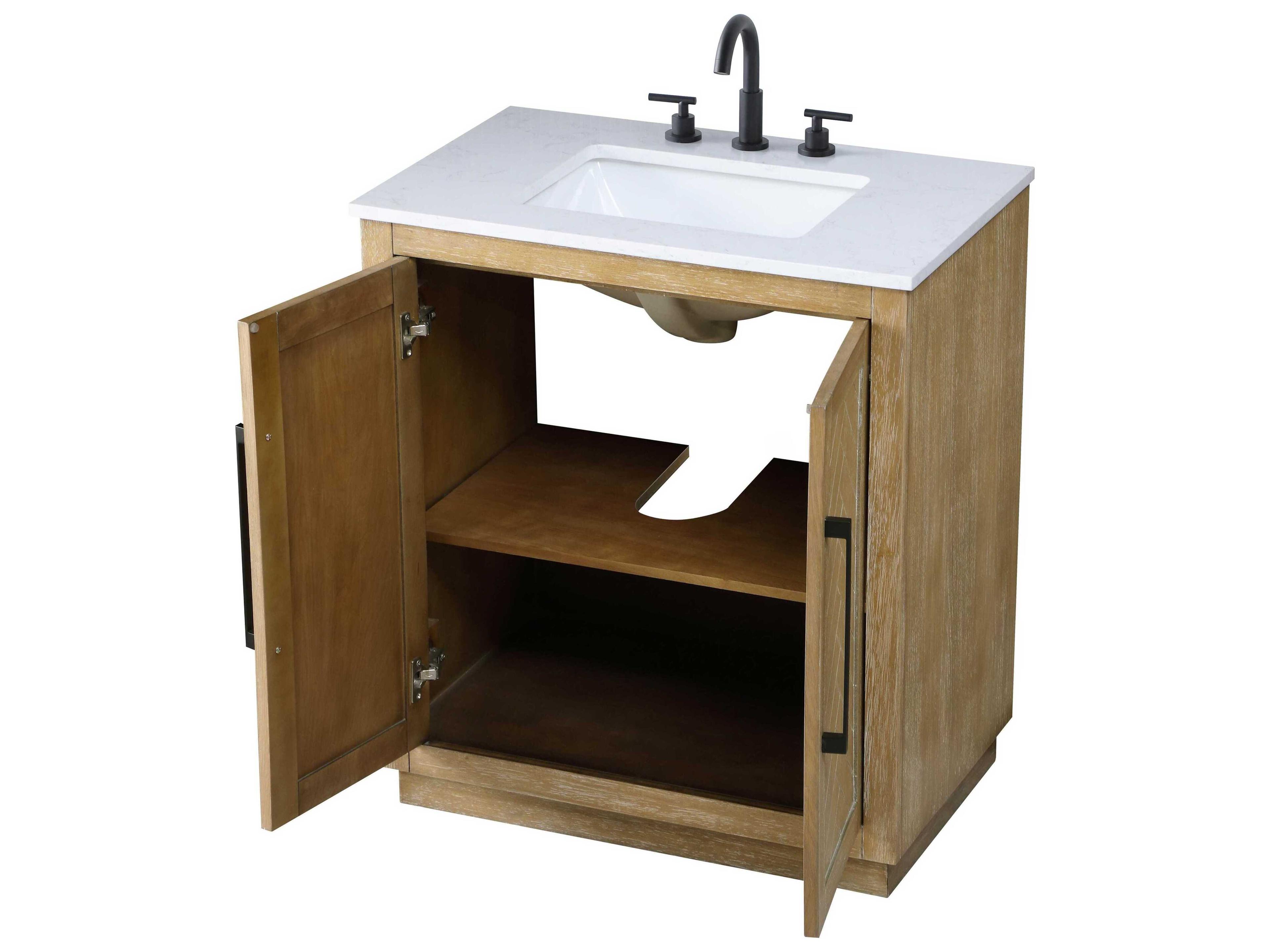 Elegant Lighting Chase Linen Oak Vanity