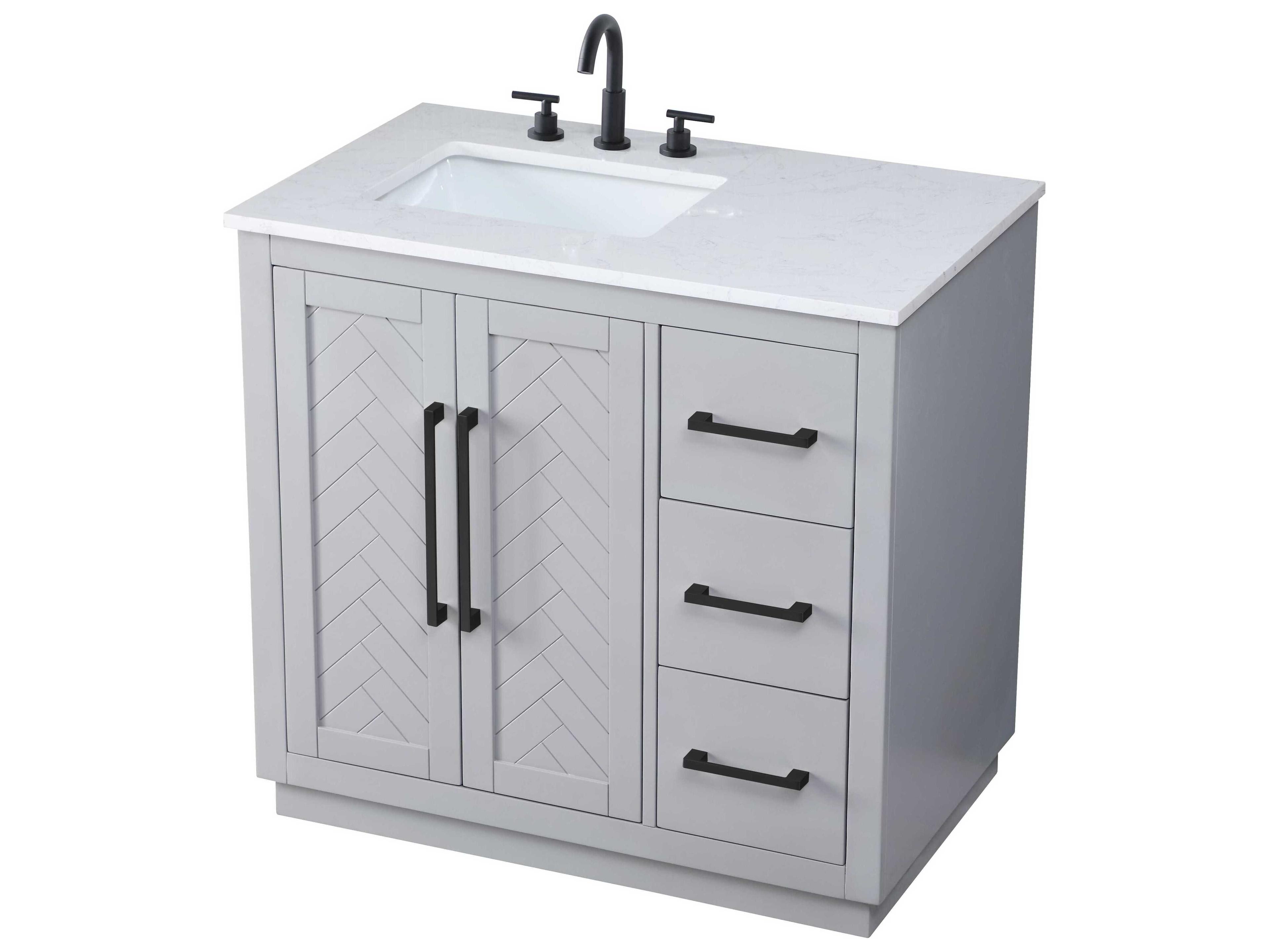 Elegant Lighting Chase Grey Vanity