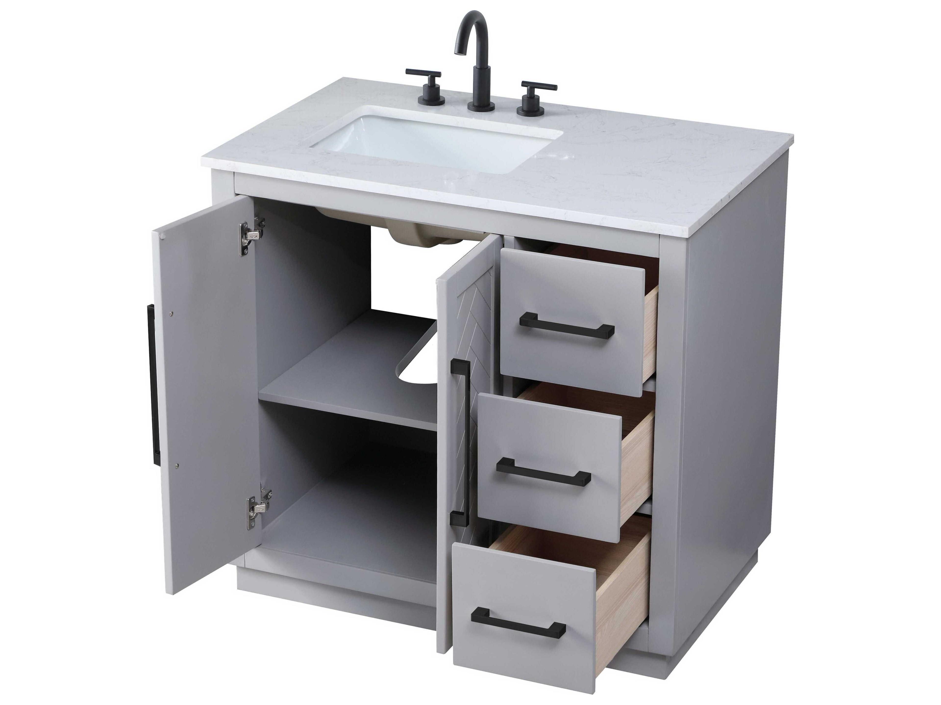 Elegant Lighting Chase Grey Vanity