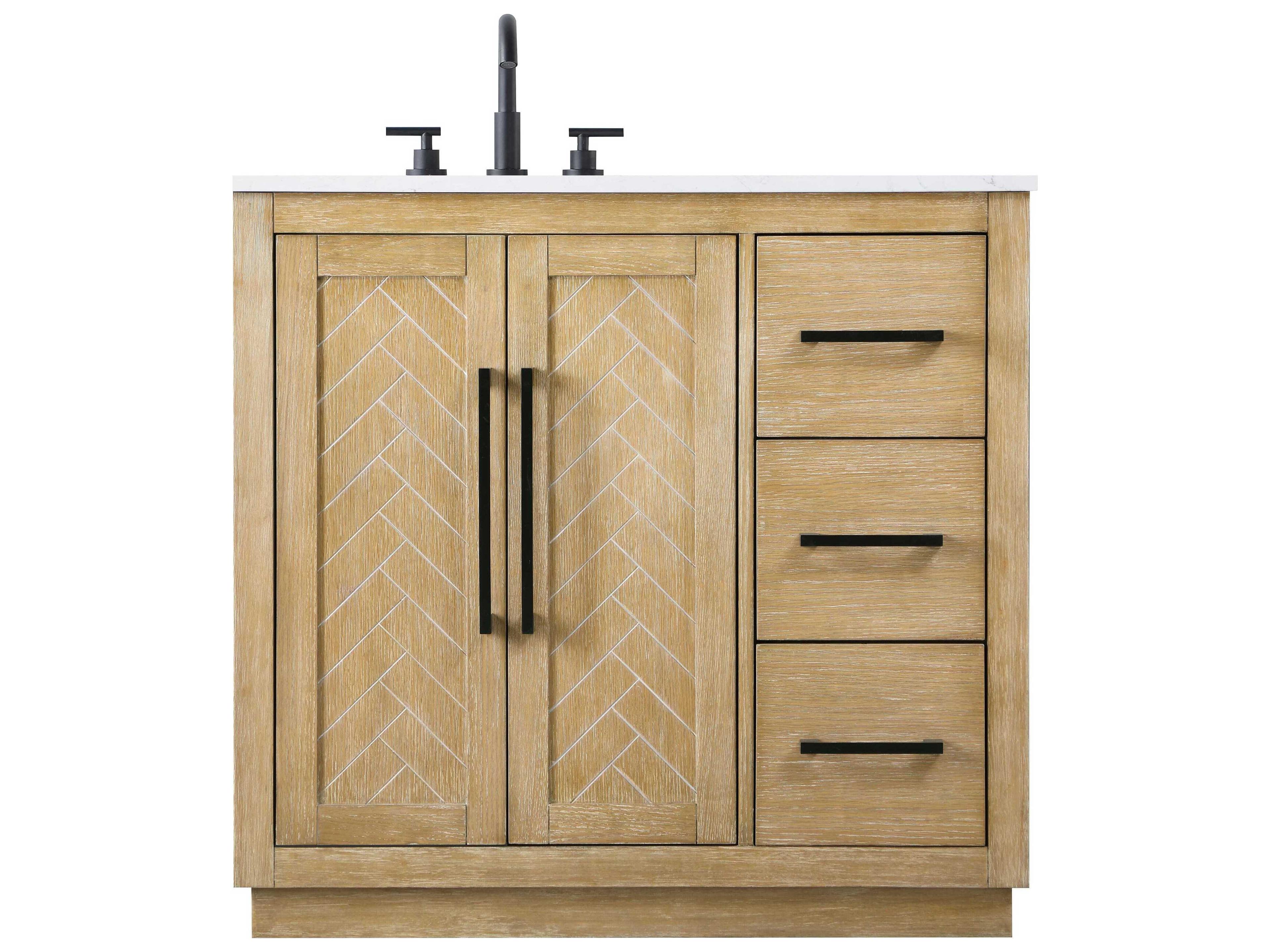 Elegant Lighting Chase Linen Oak Vanity