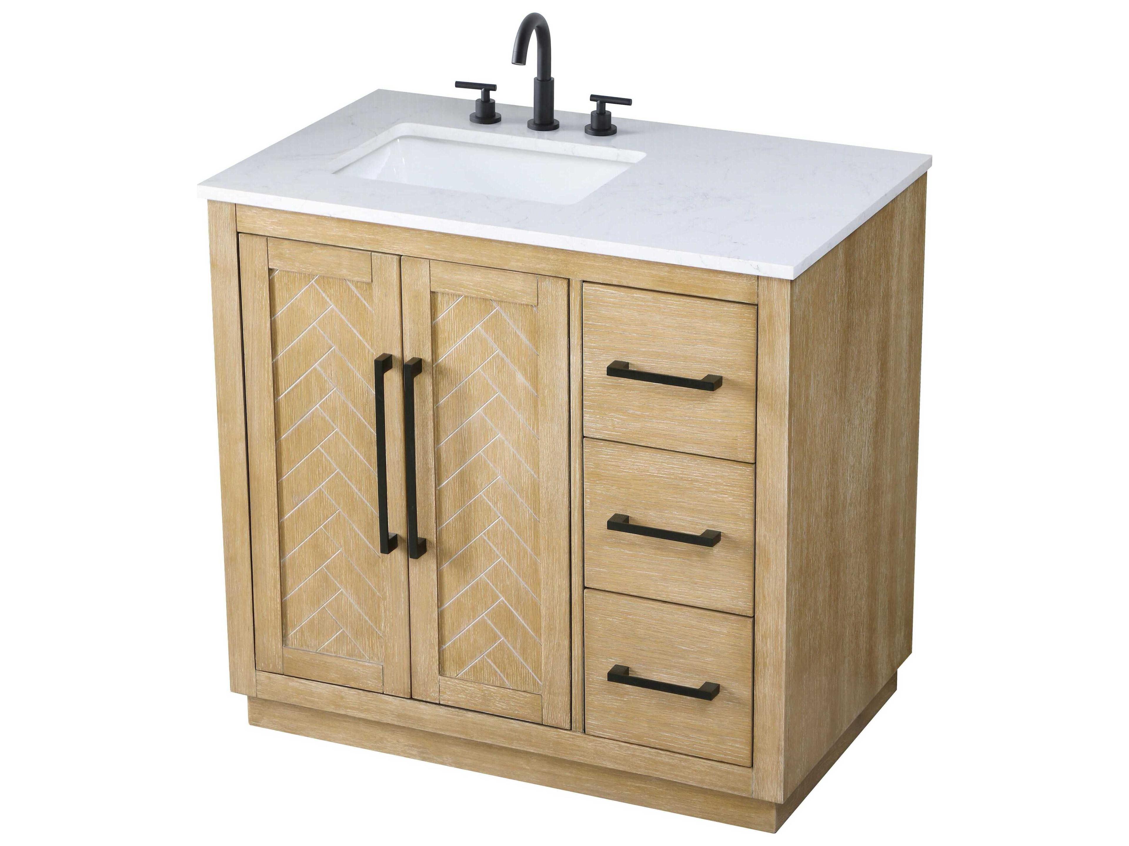 Elegant Lighting Chase Linen Oak Vanity