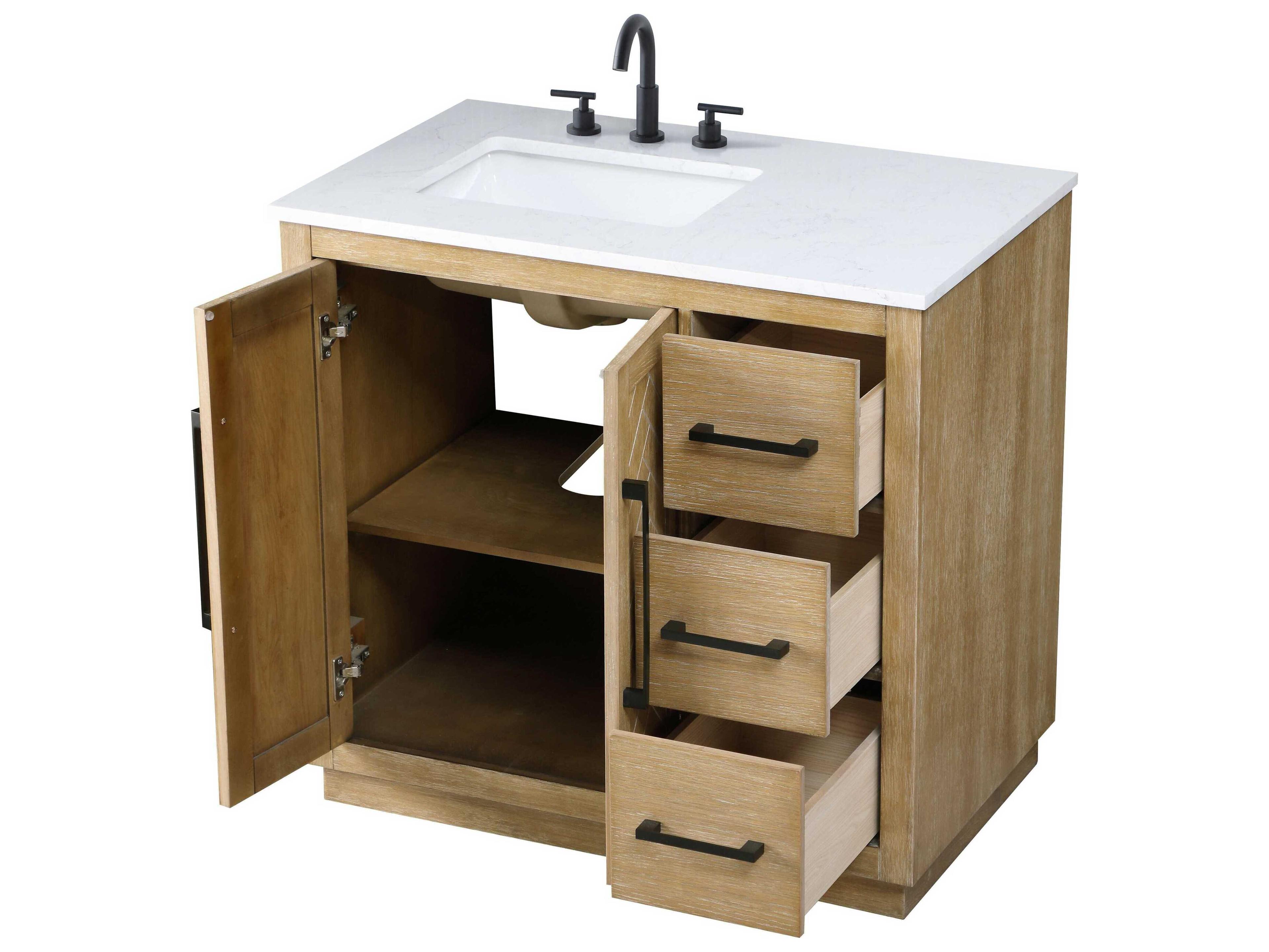 Elegant Lighting Chase Linen Oak Vanity