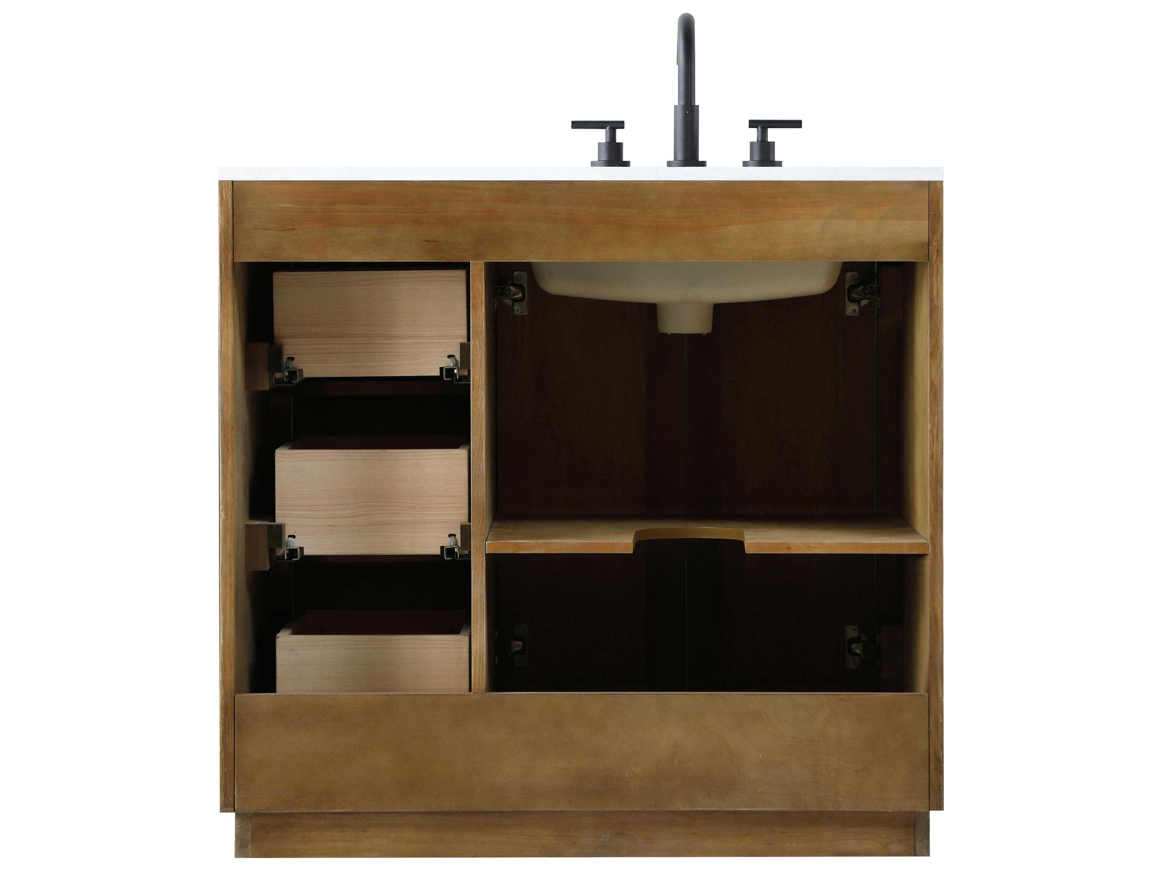 Elegant Lighting Chase Linen Oak Vanity
