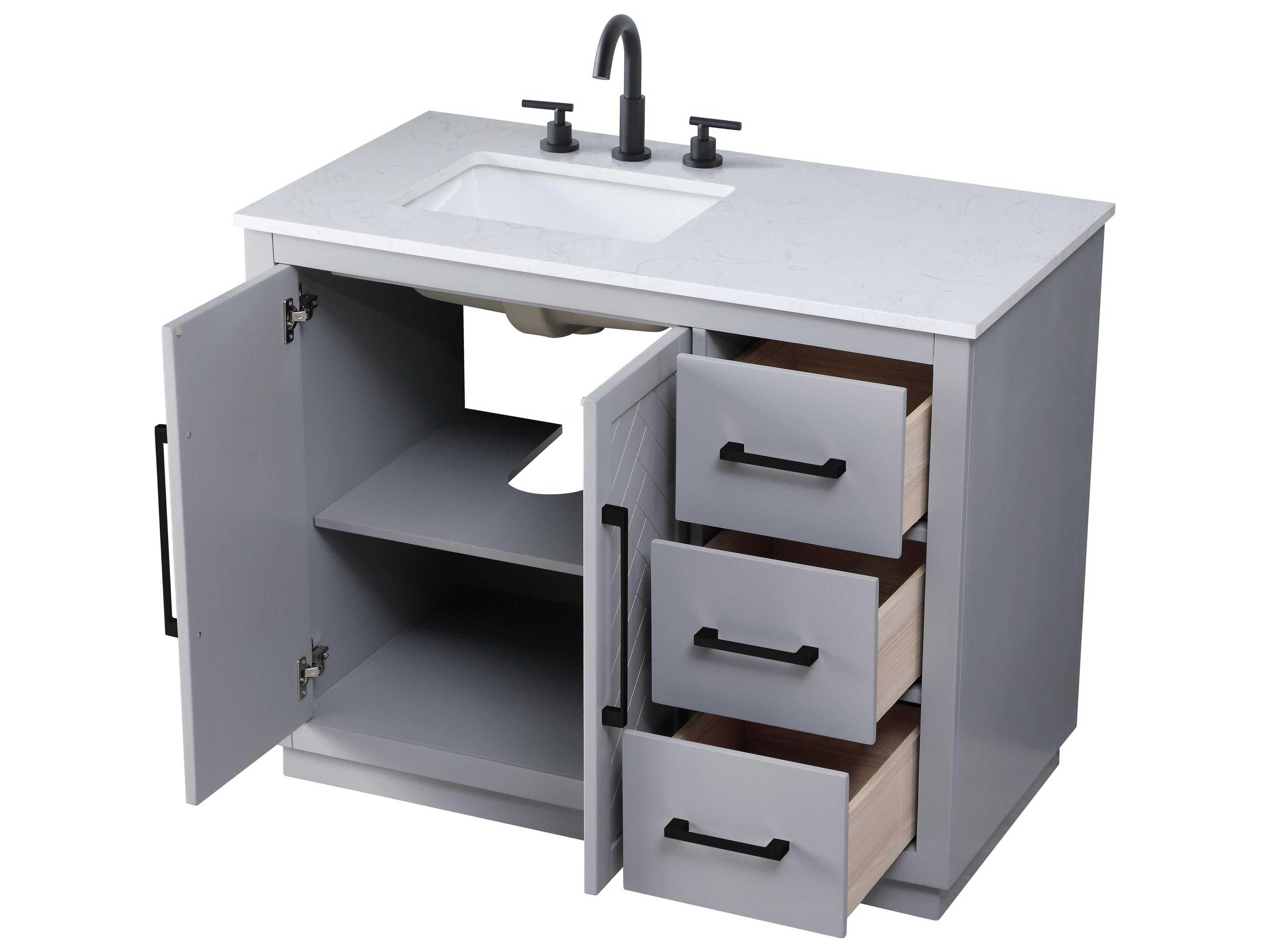 Elegant Lighting Chase Grey Vanity