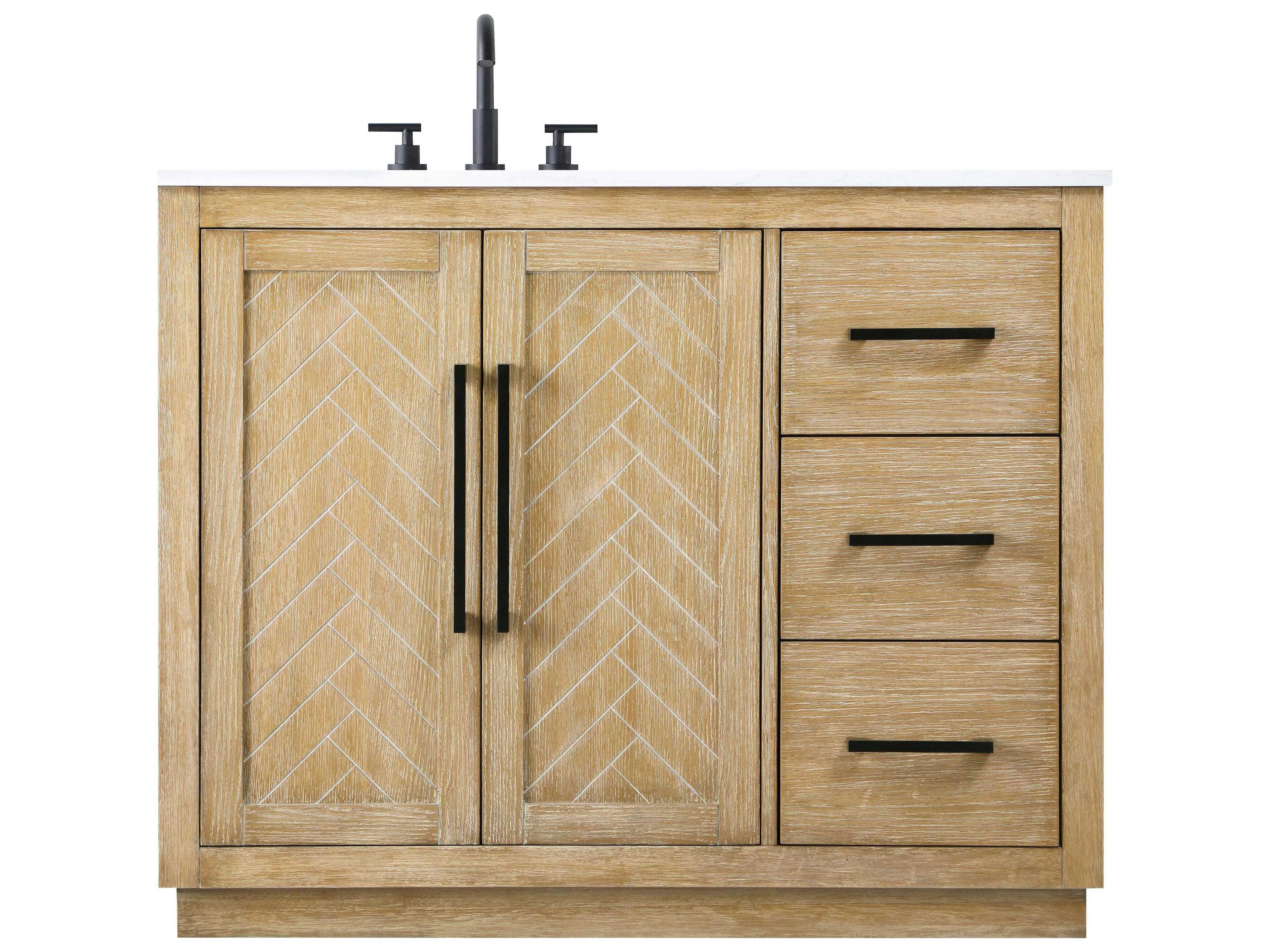 Elegant Lighting Chase Linen Oak Vanity