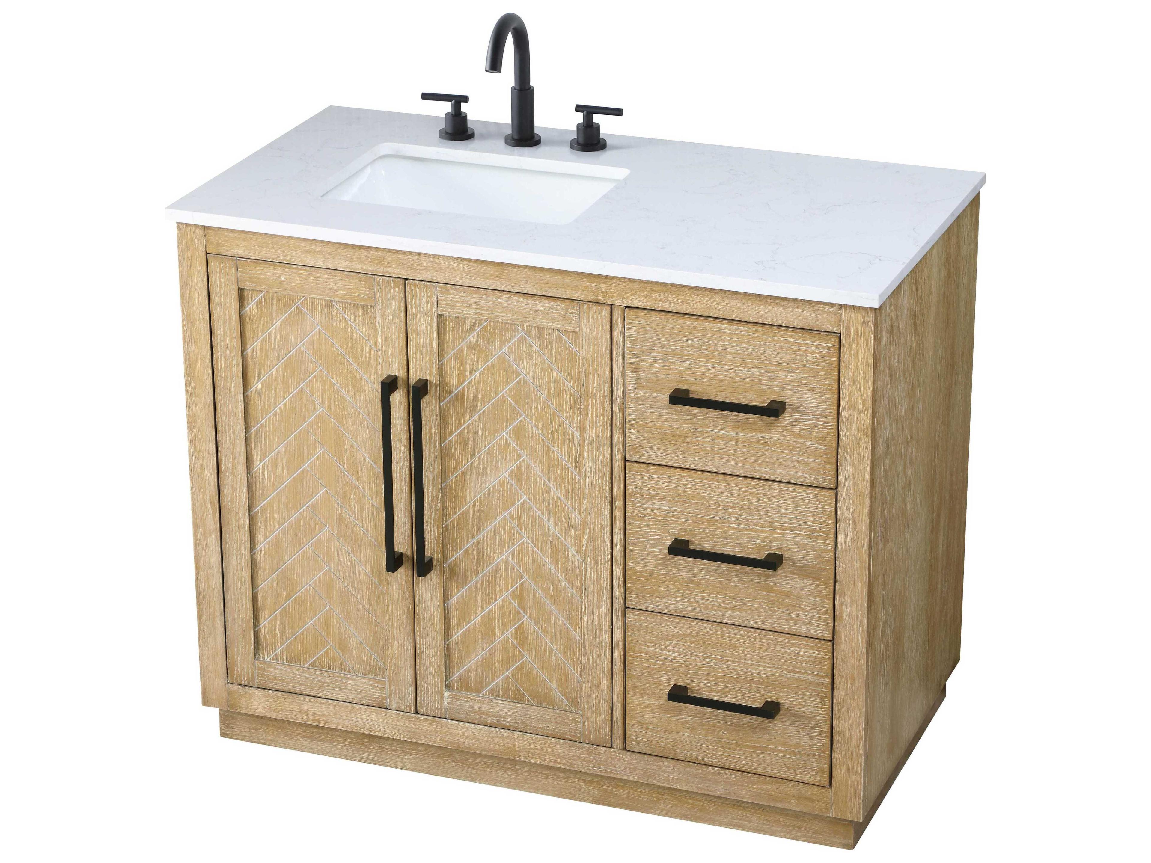 Elegant Lighting Chase Linen Oak Vanity