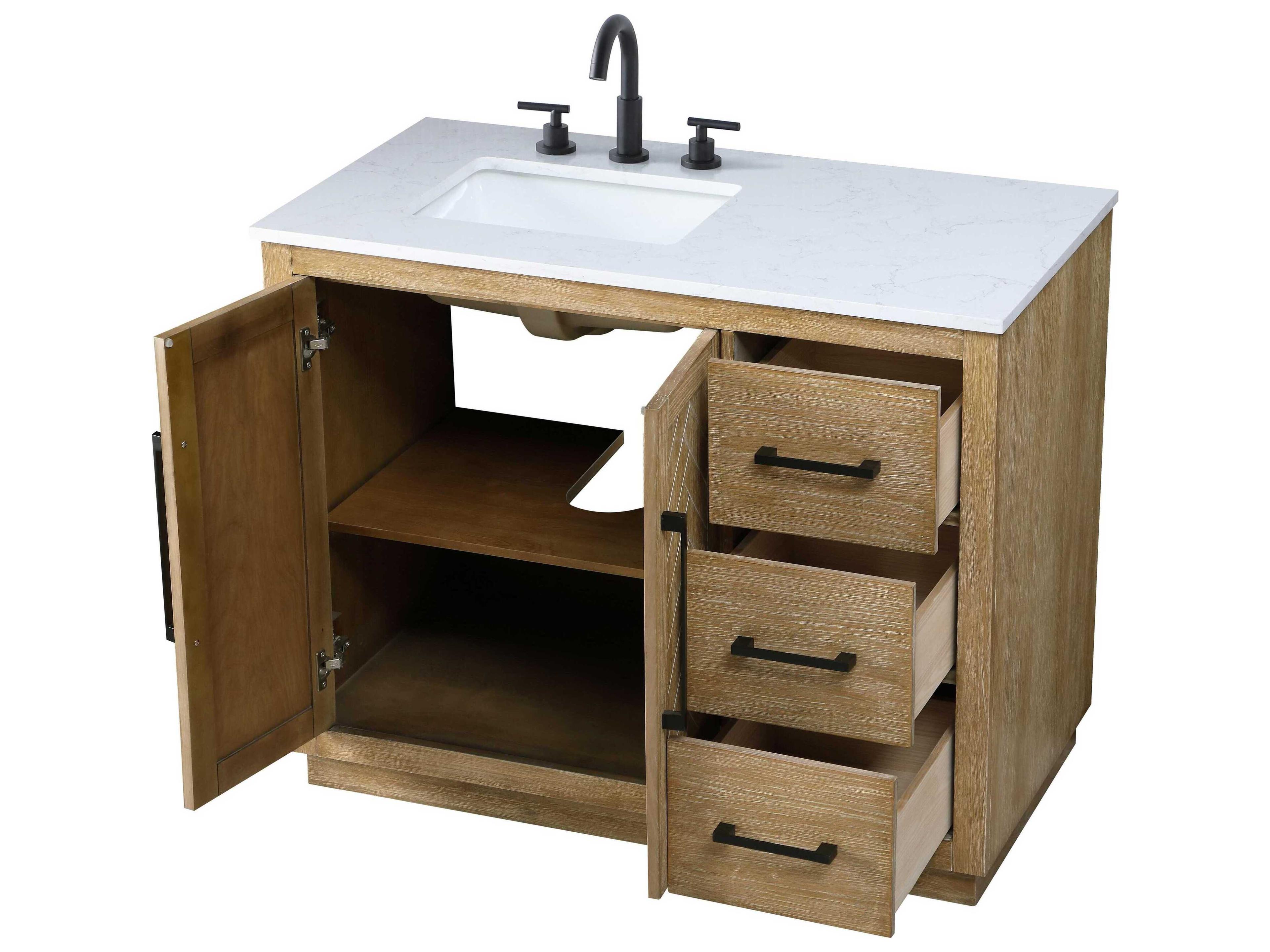 Elegant Lighting Chase Linen Oak Vanity