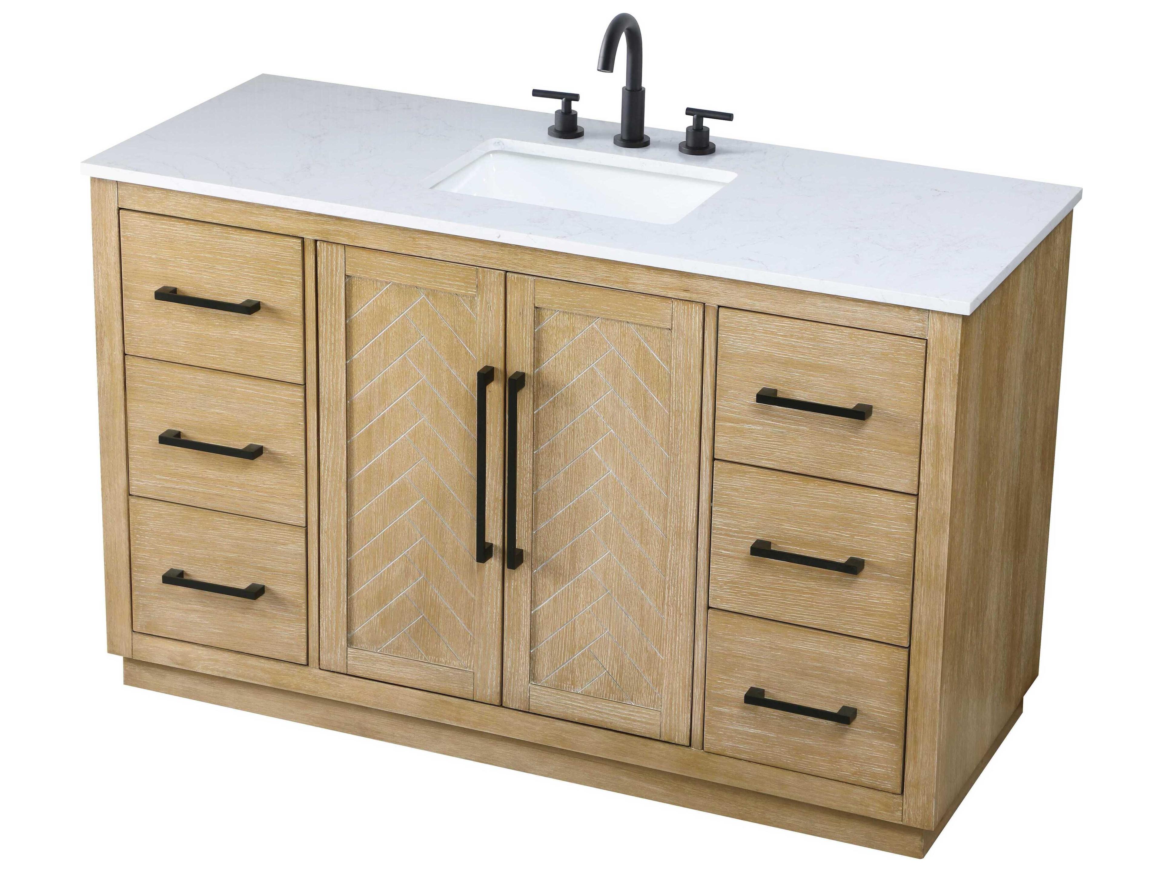 Elegant Lighting Chase Linen Oak Vanity