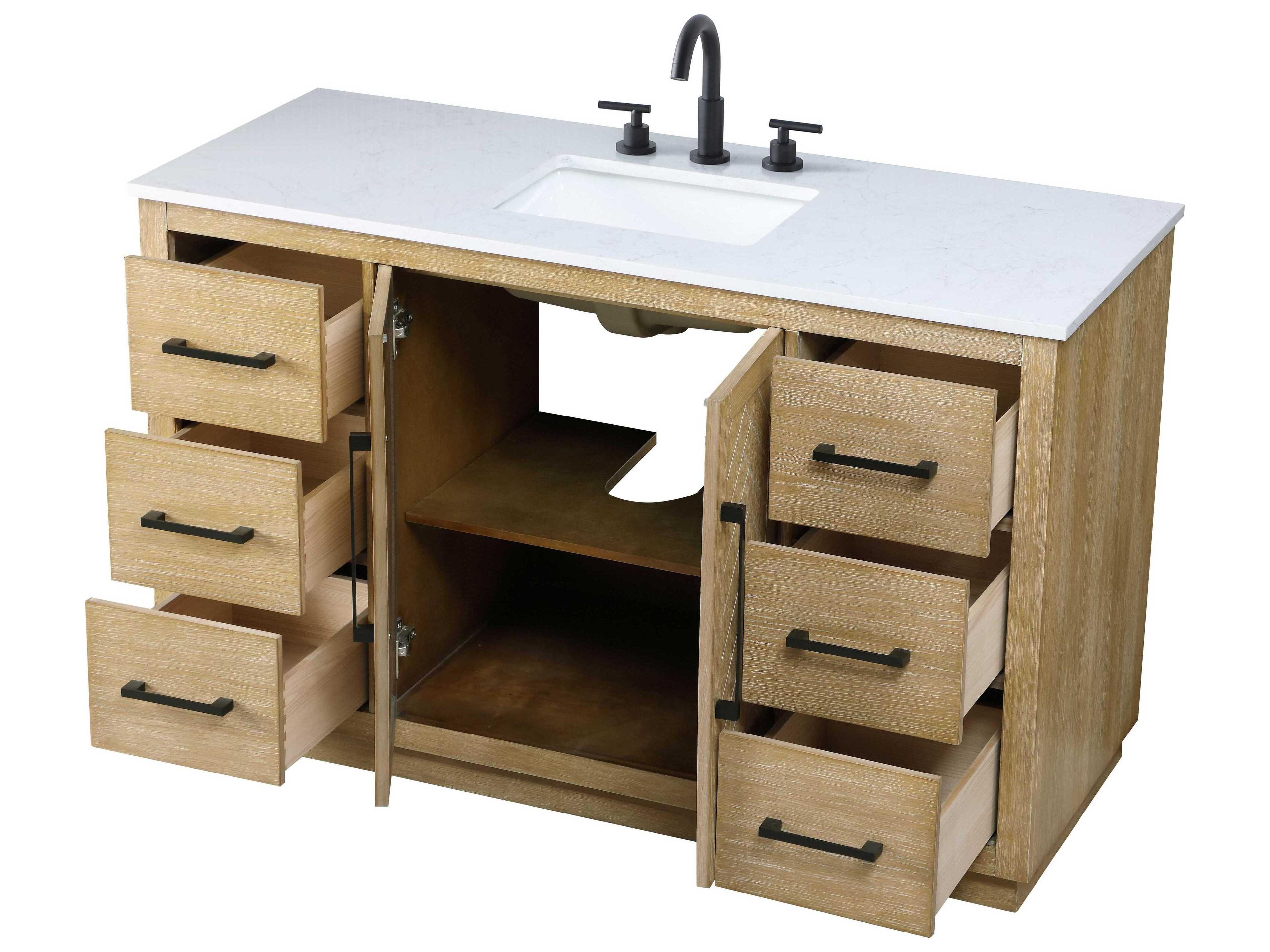 Elegant Lighting Chase Linen Oak Vanity