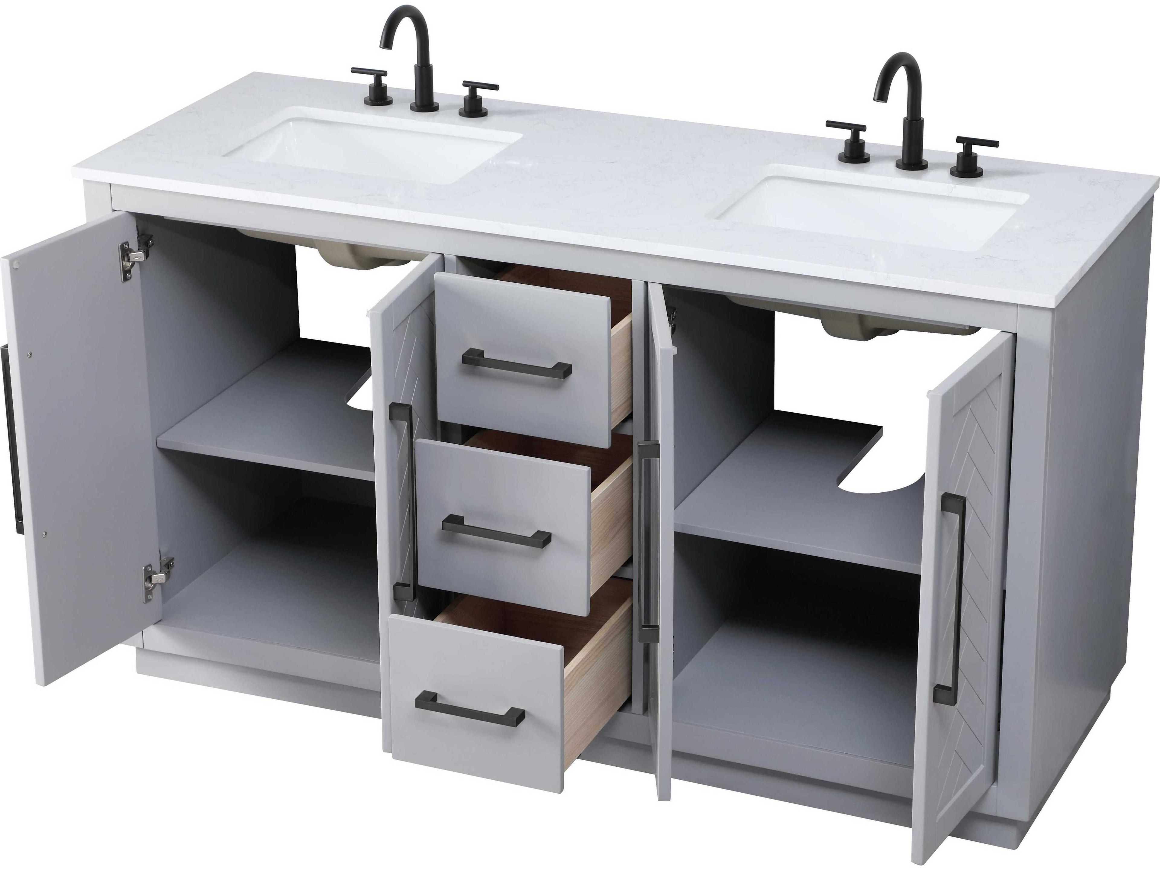 Elegant Lighting Chase Grey Vanity