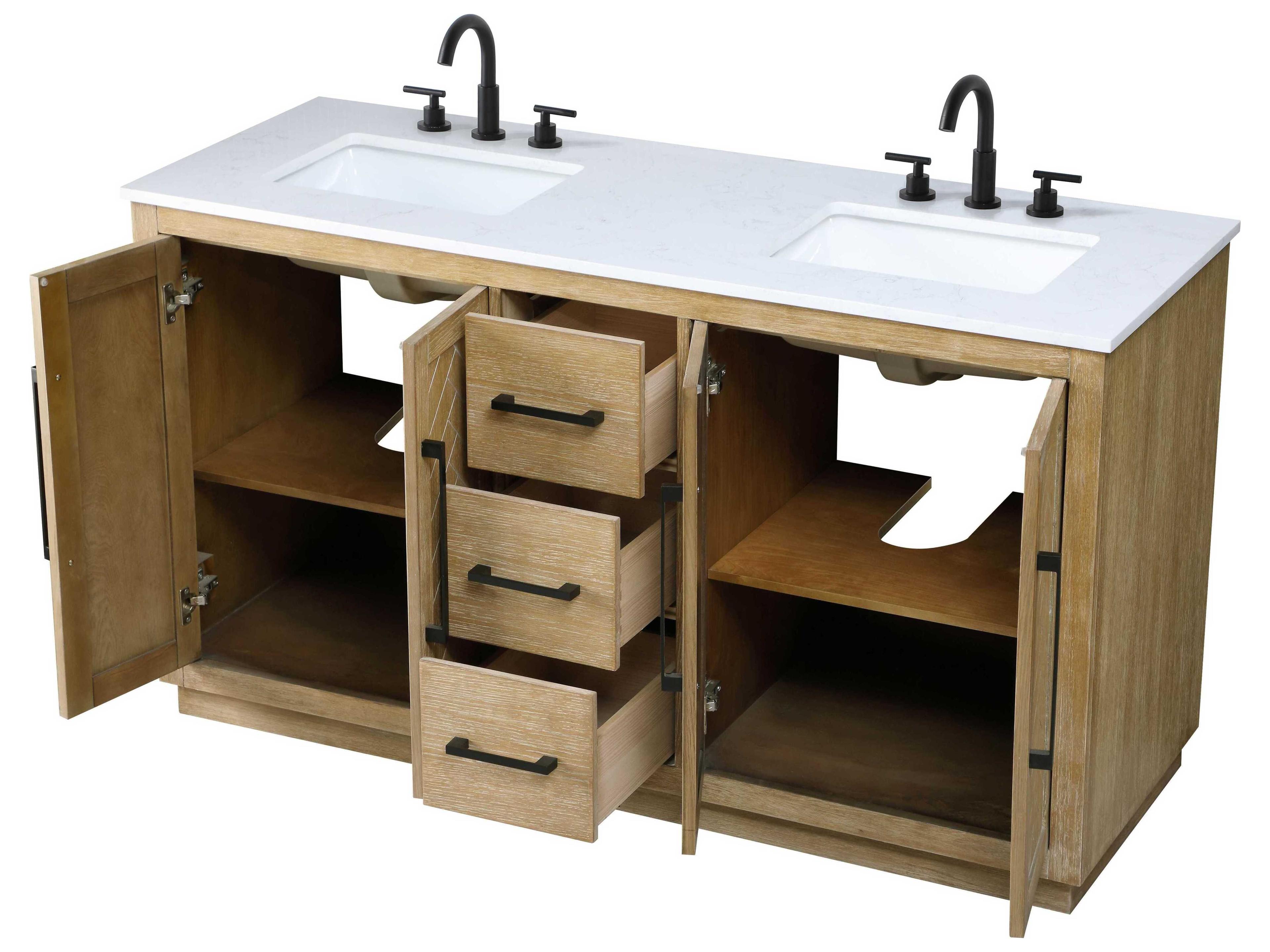 Elegant Lighting Chase Linen Oak Vanity