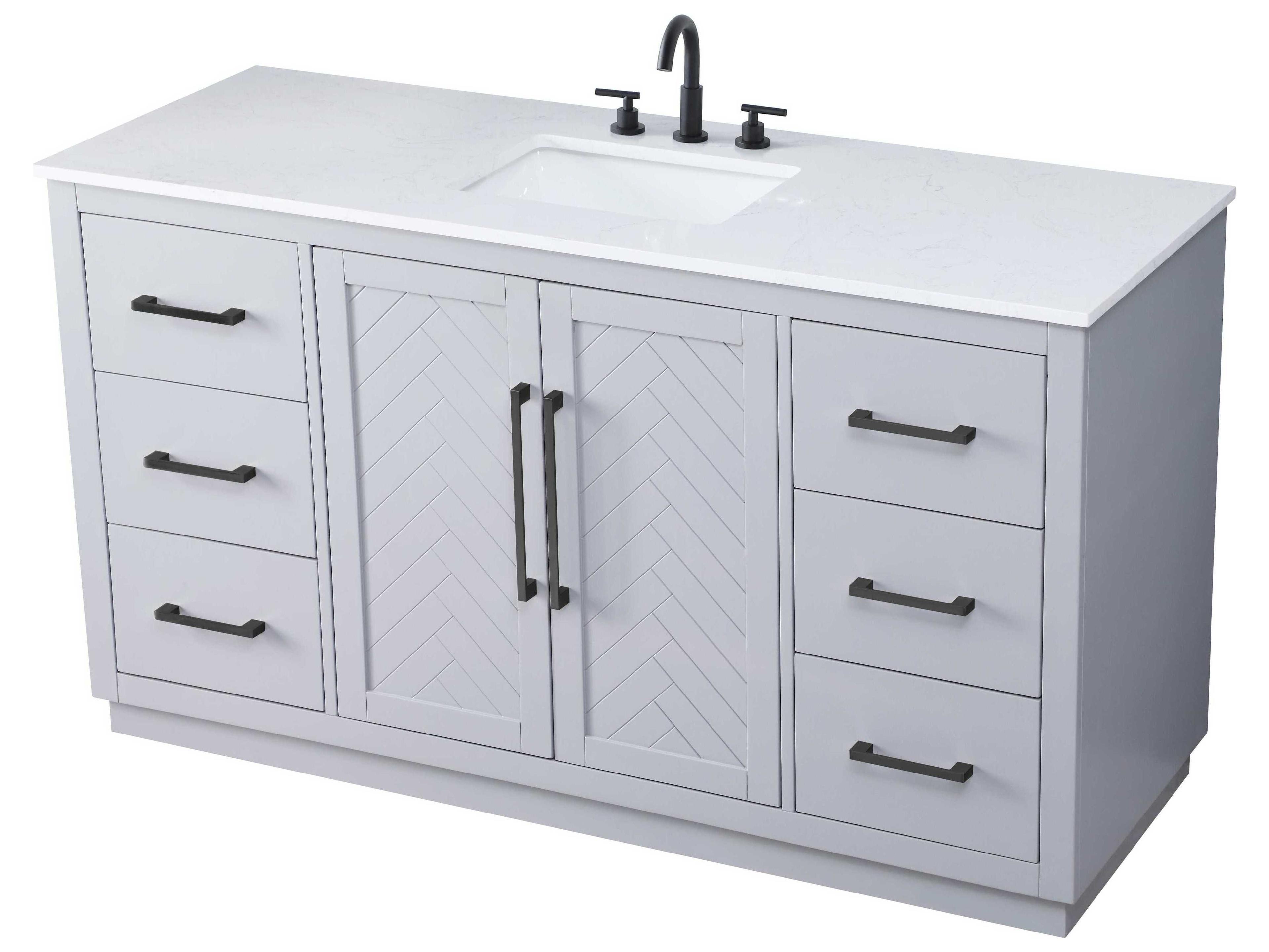 Elegant Lighting Chase Grey Vanity