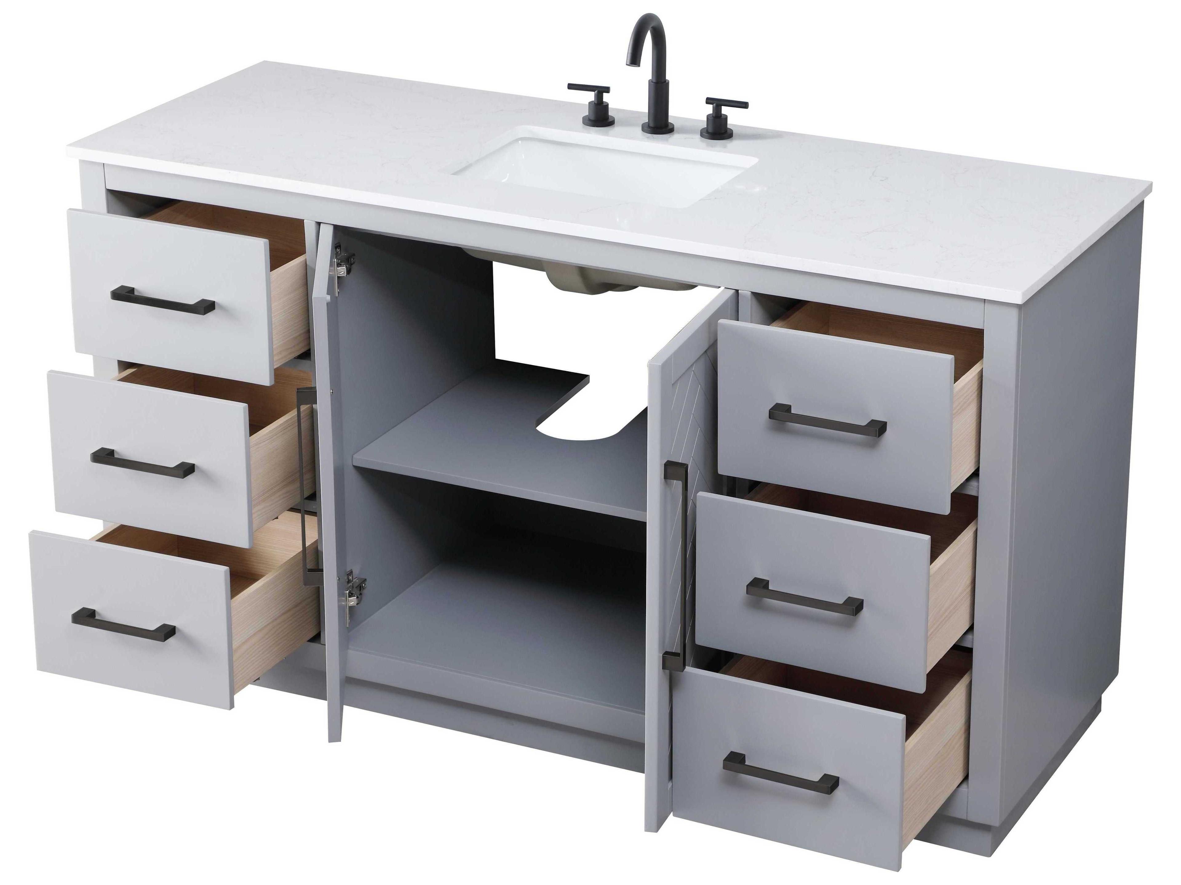 Elegant Lighting Chase Grey Vanity