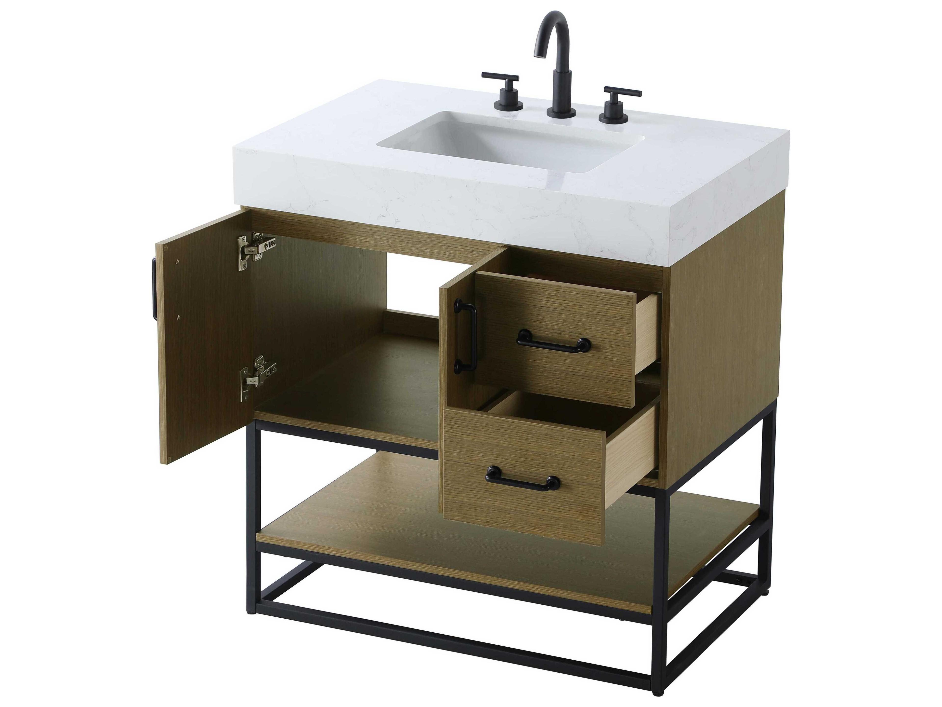 Elegant Lighting Caroline Chestnut Brown Vanity