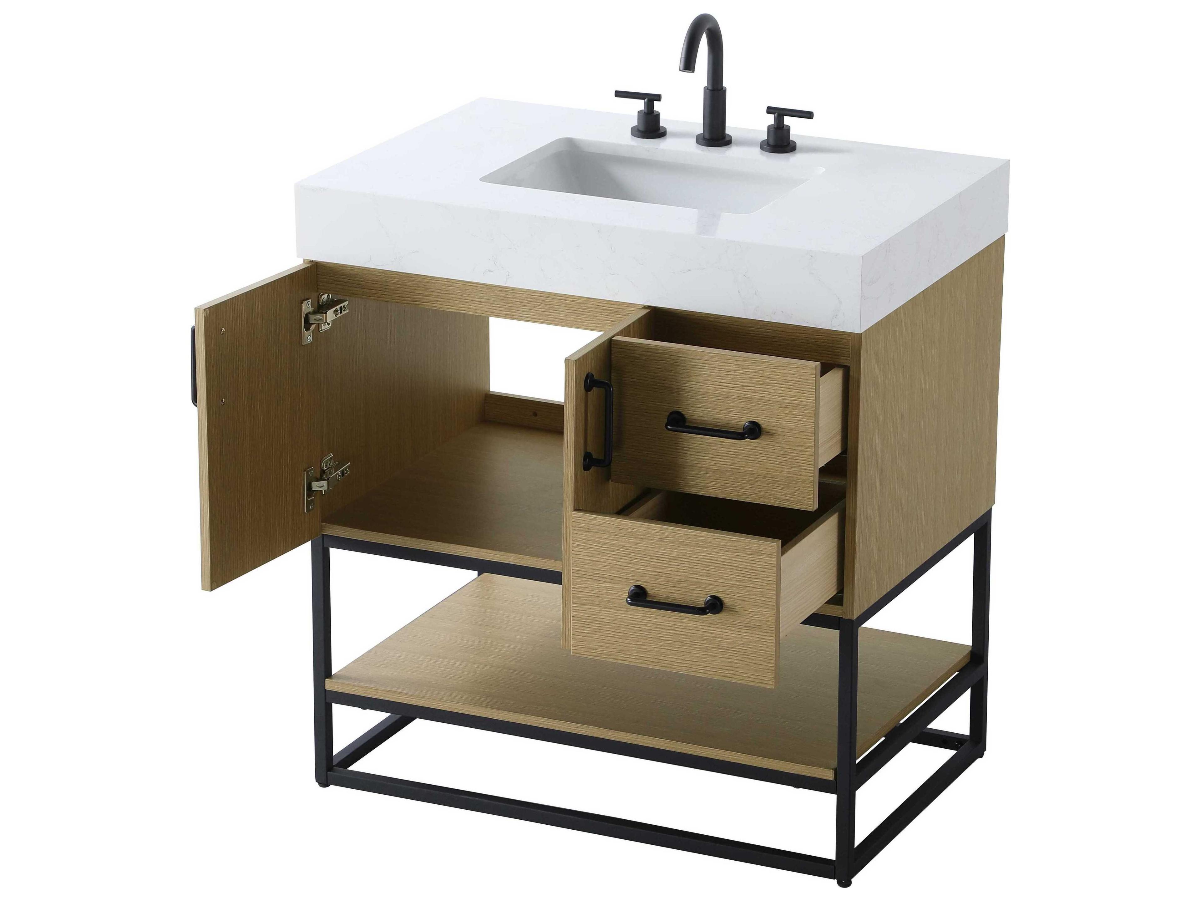 Elegant Lighting Caroline Honey Brown Vanity