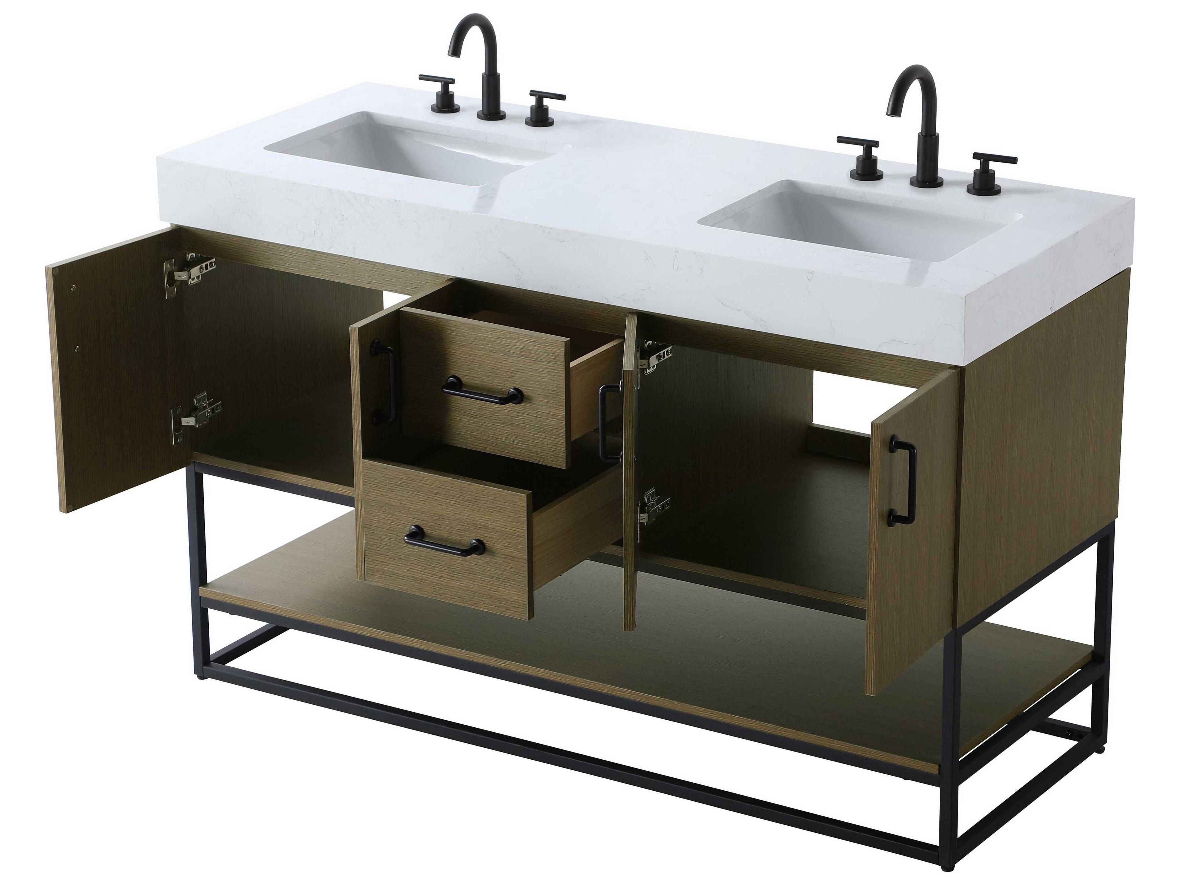 Elegant Lighting Caroline Chestnut Brown Vanity