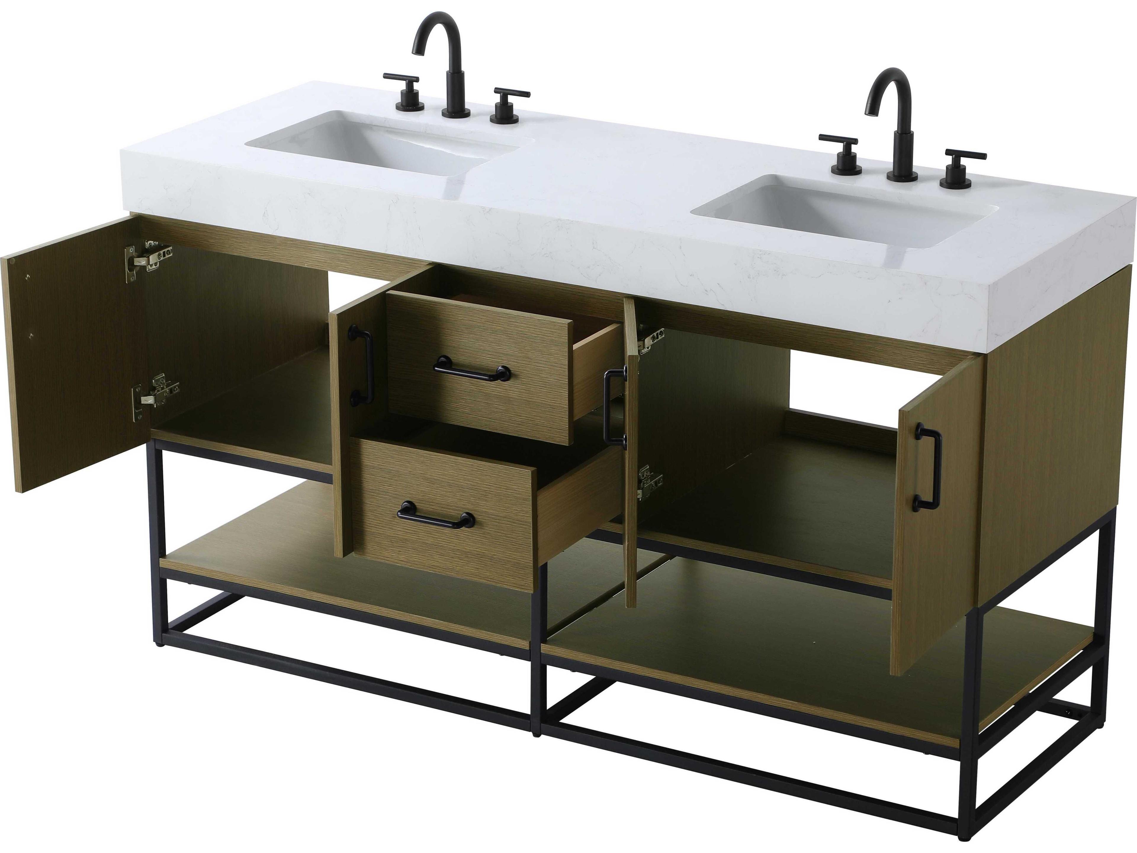 Elegant Lighting Caroline Chestnut Brown Vanity