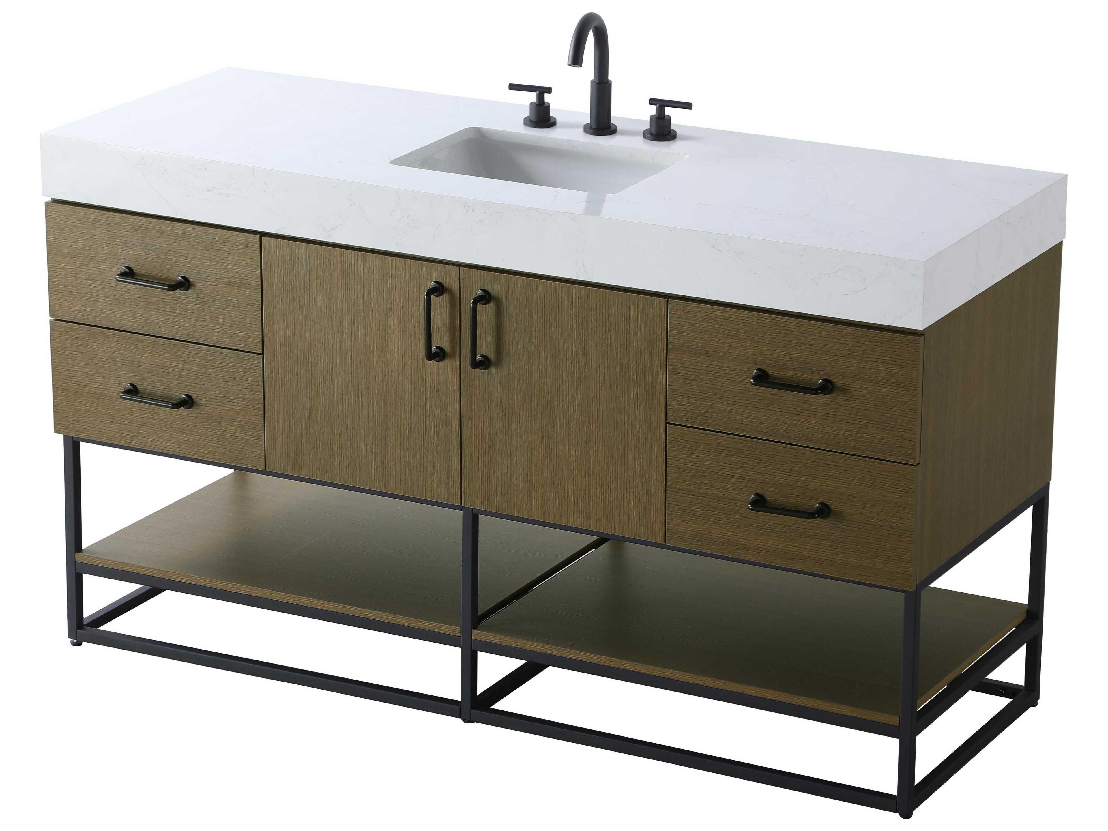 Elegant Lighting Caroline Chestnut Brown Vanity