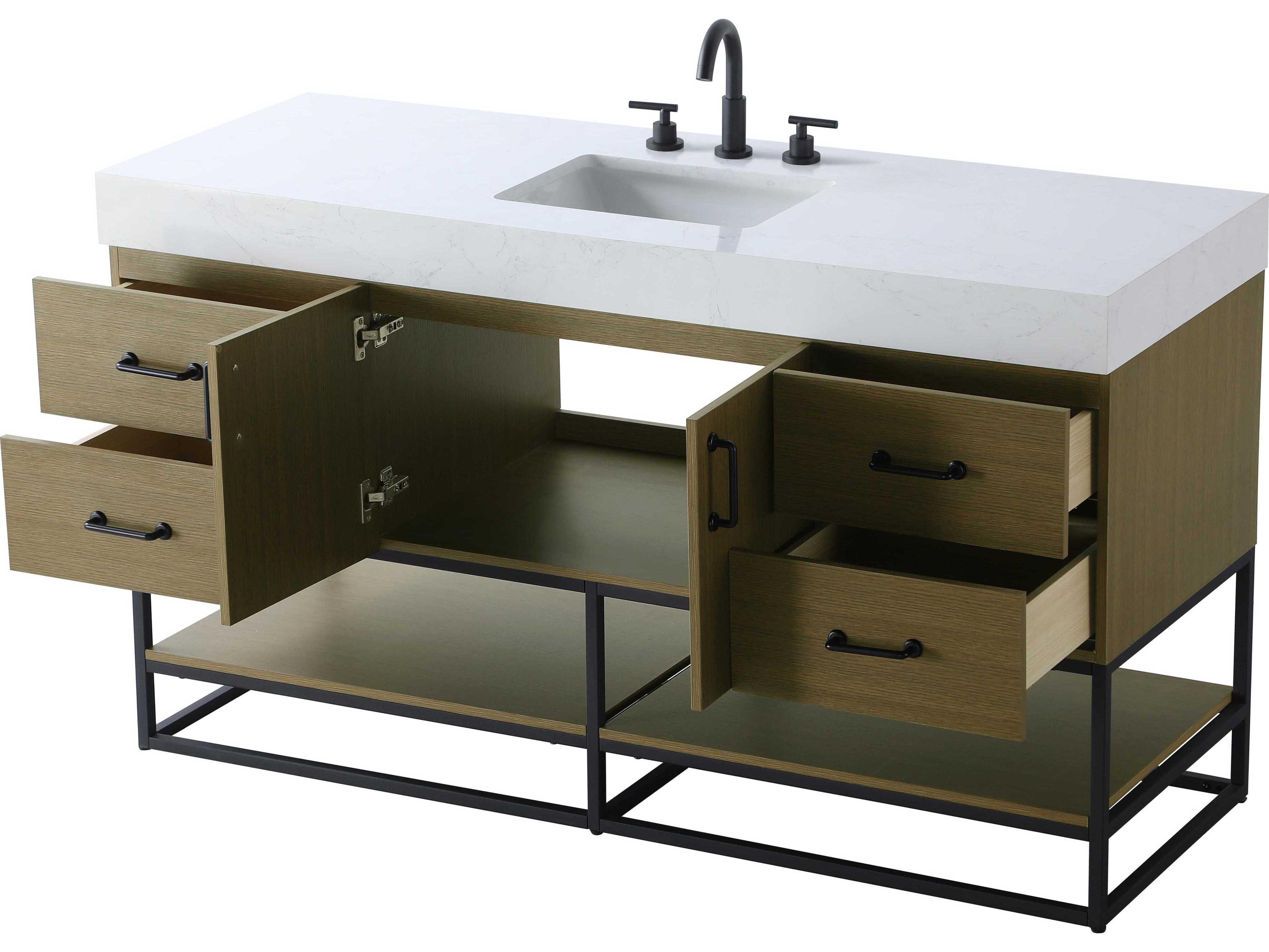 Elegant Lighting Caroline Chestnut Brown Vanity