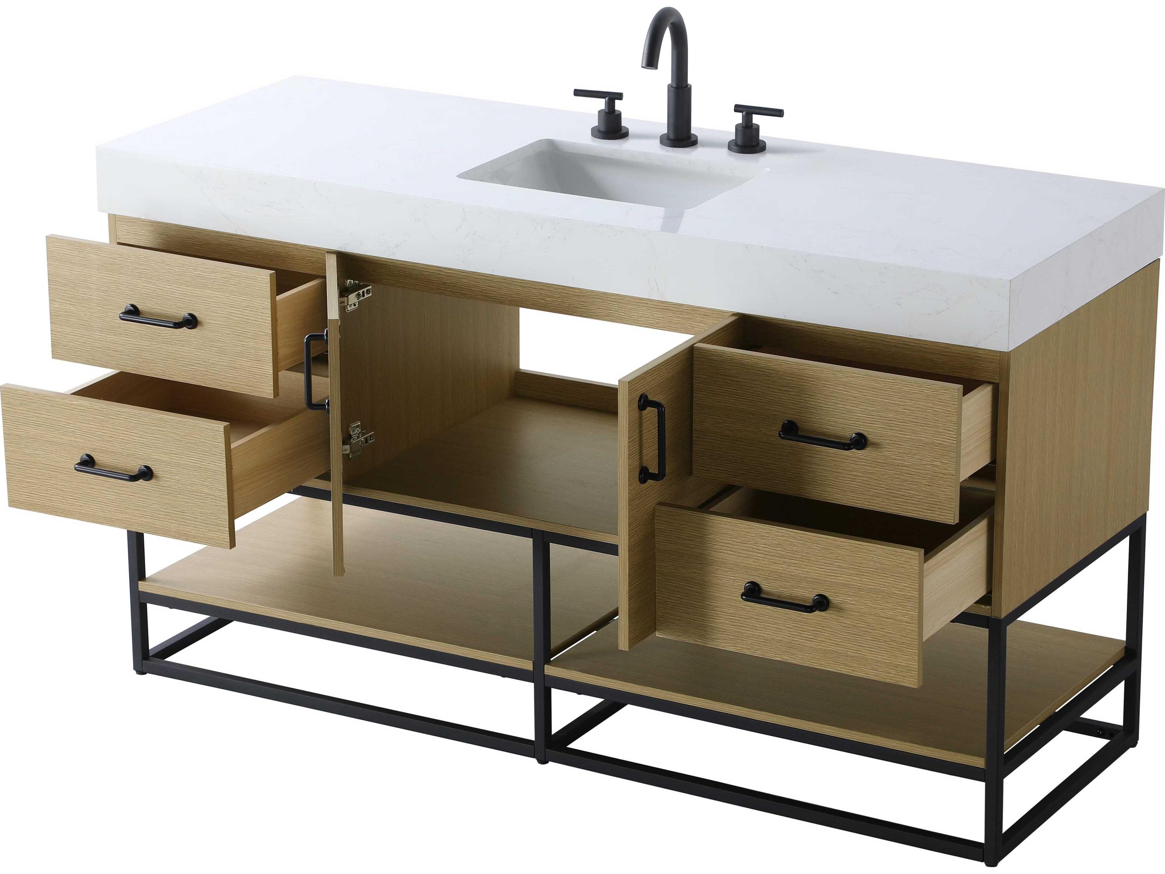 Elegant Lighting Caroline Honey Brown Vanity