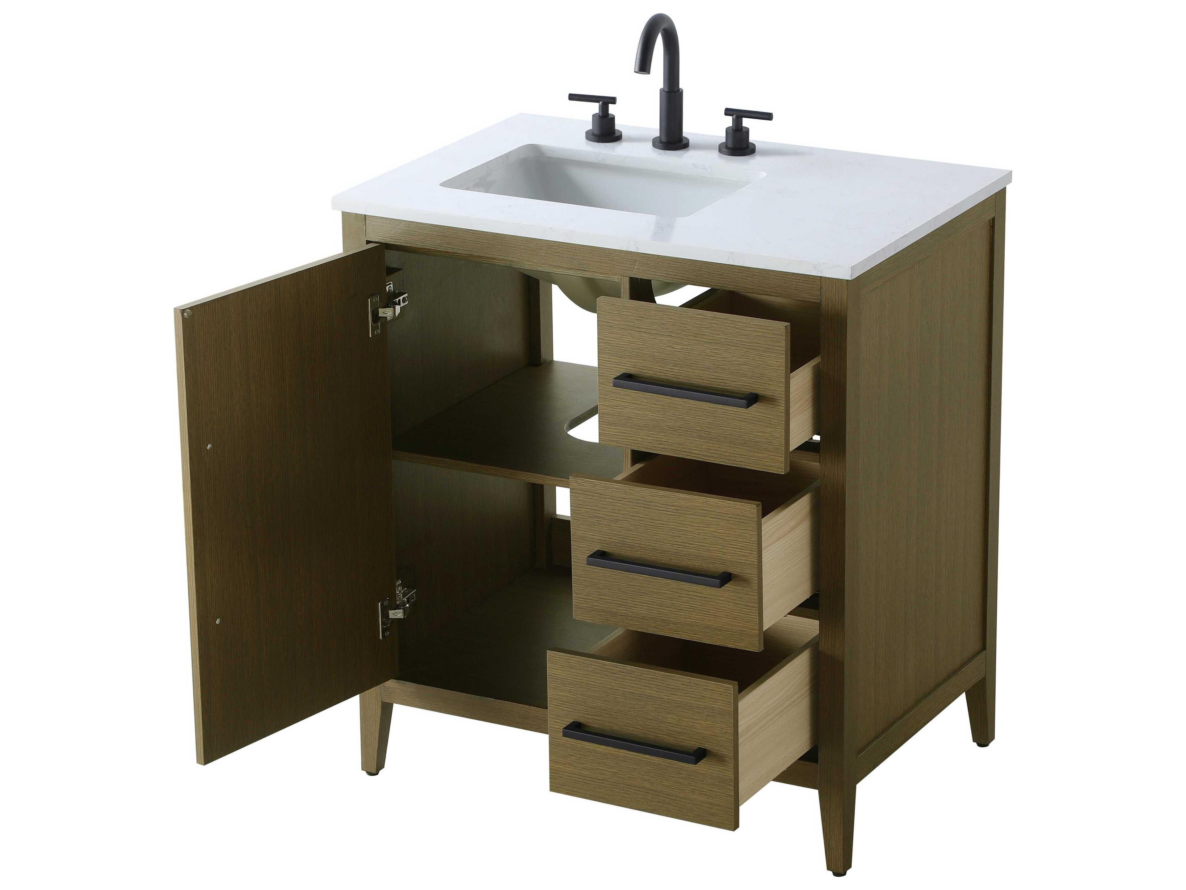 Elegant Lighting Millie Chestnut Brown Vanity