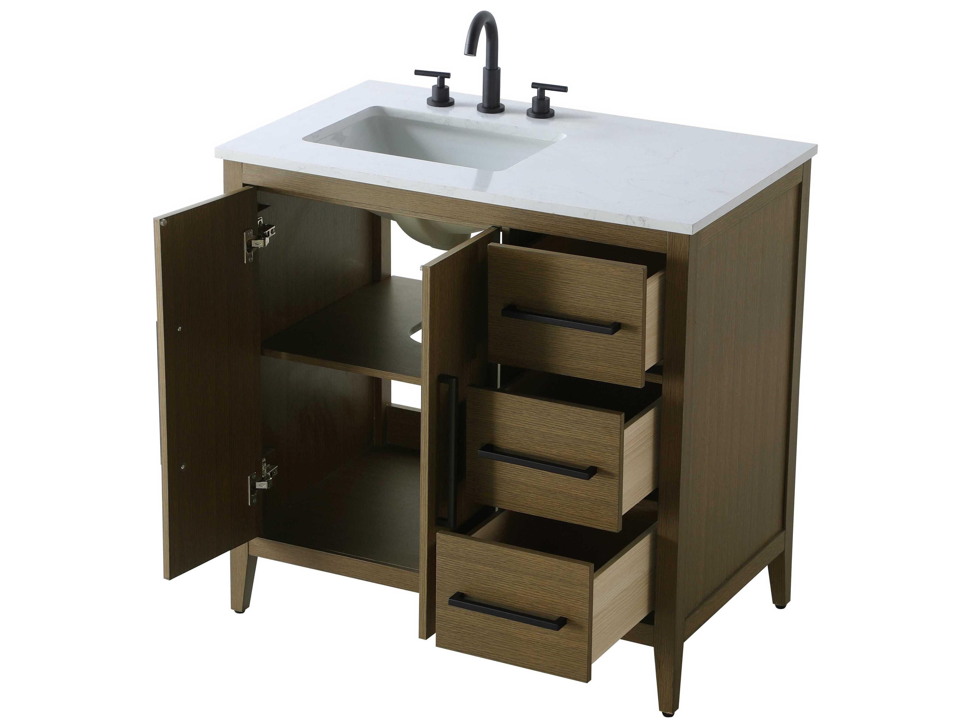 Elegant Lighting Millie Chestnut Brown Vanity