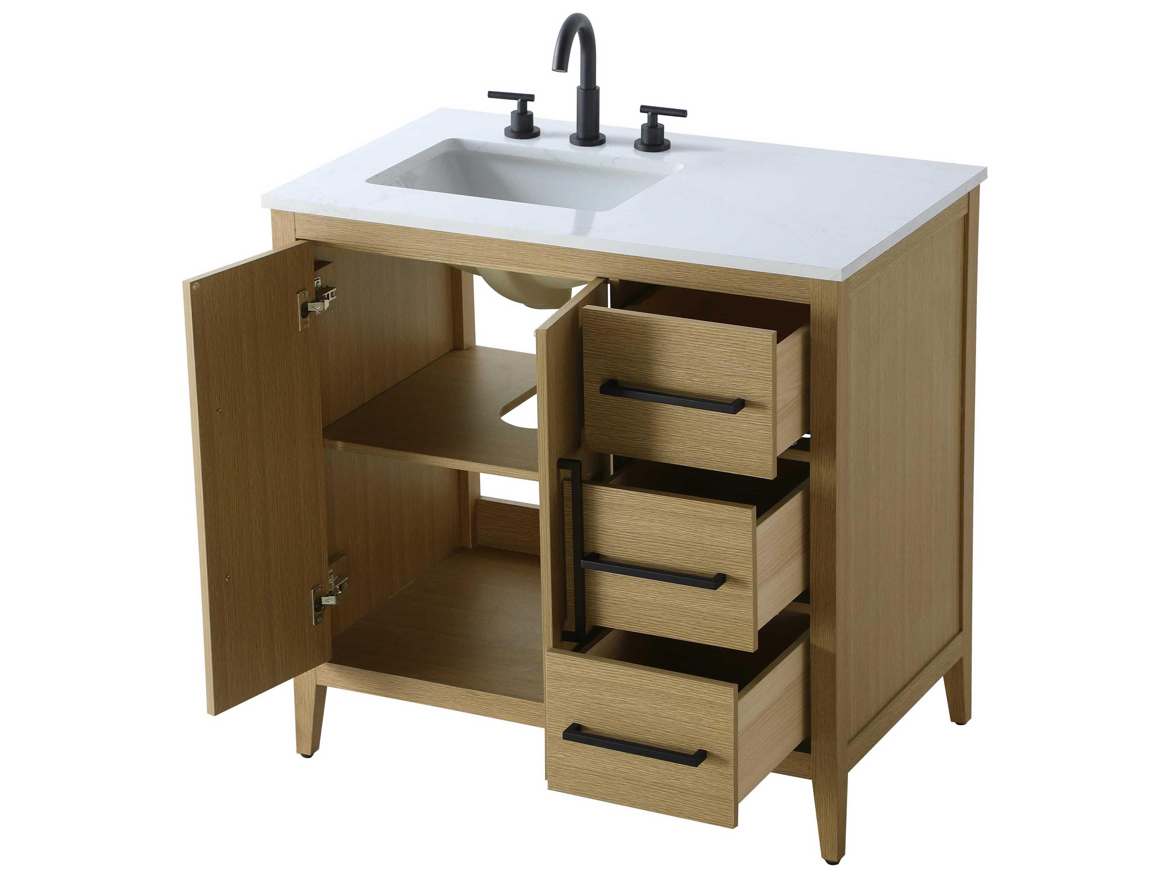 Elegant Lighting Millie Honey Brown Vanity