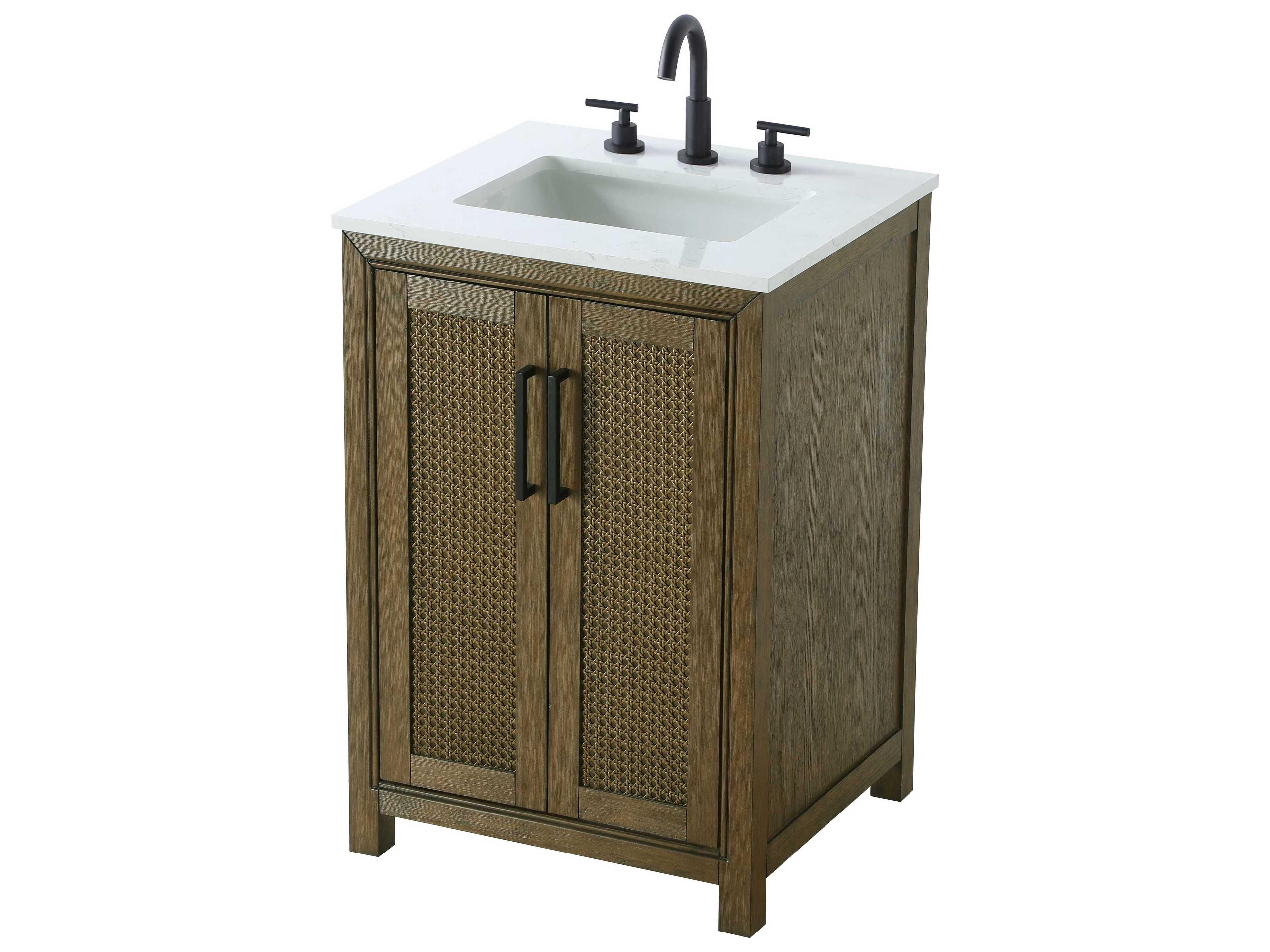 Elegant Lighting Alina Hazel Oak Vanity