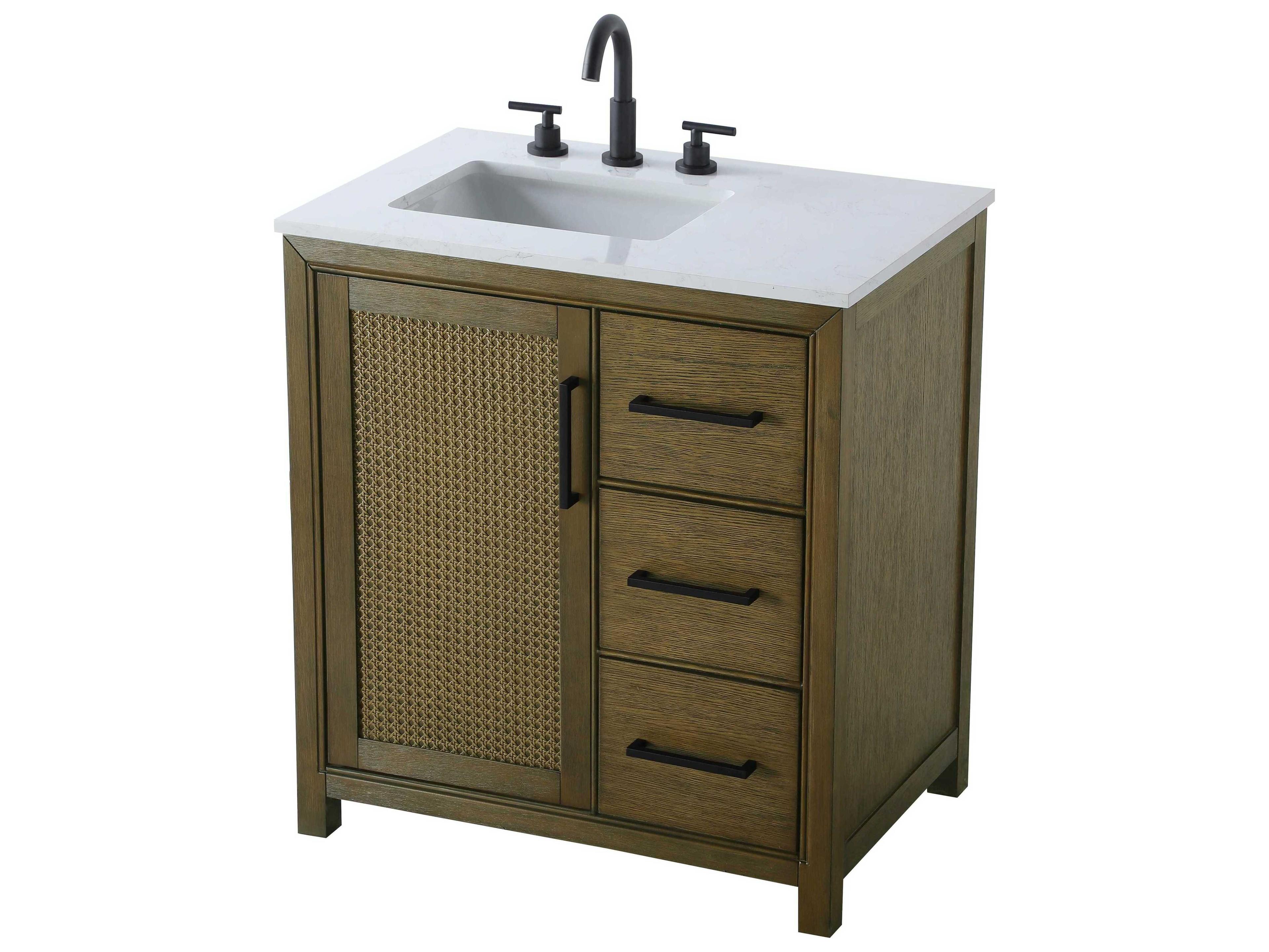 Elegant Lighting Alina Hazel Oak Vanity