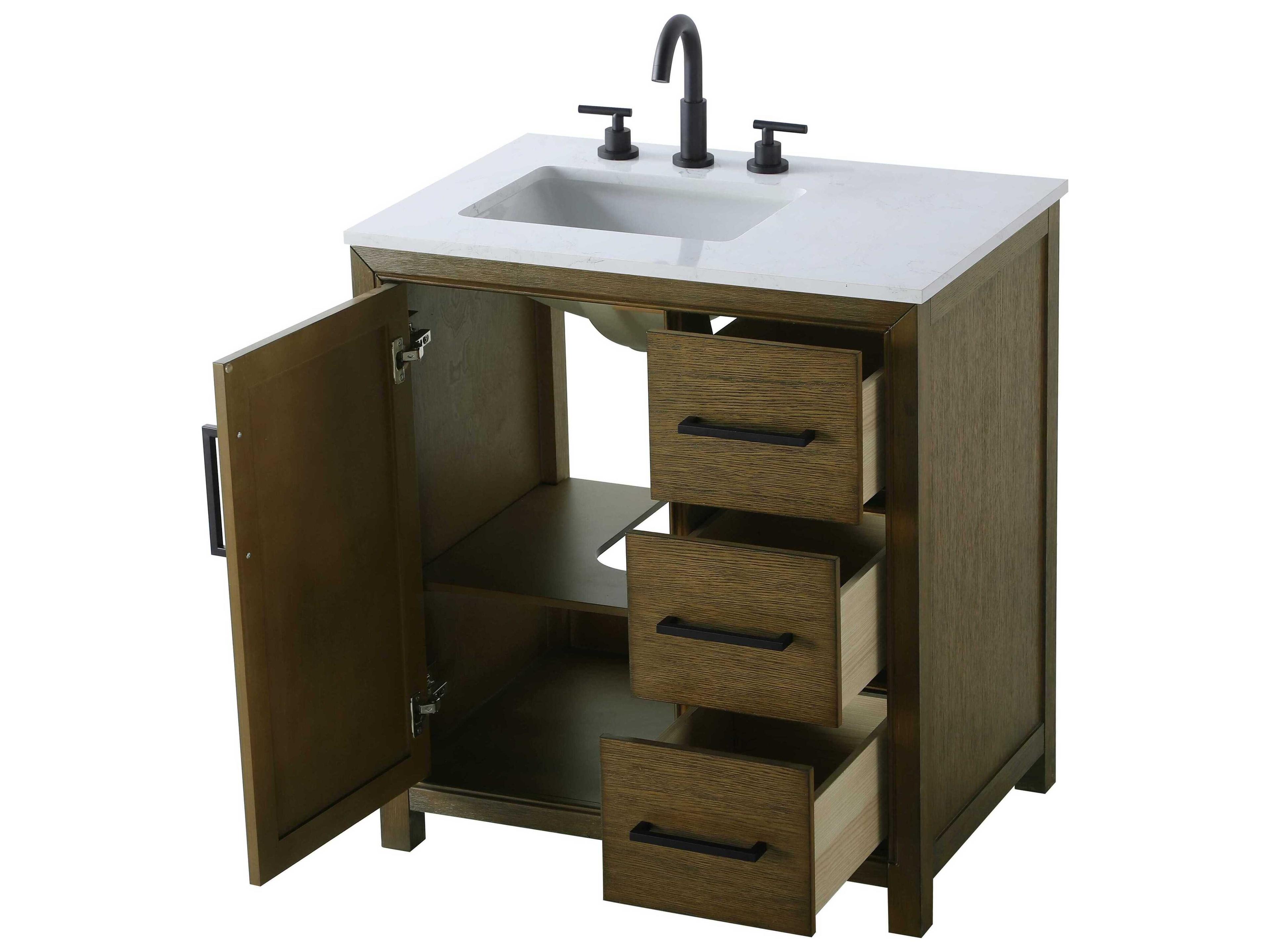 Elegant Lighting Alina Hazel Oak Vanity