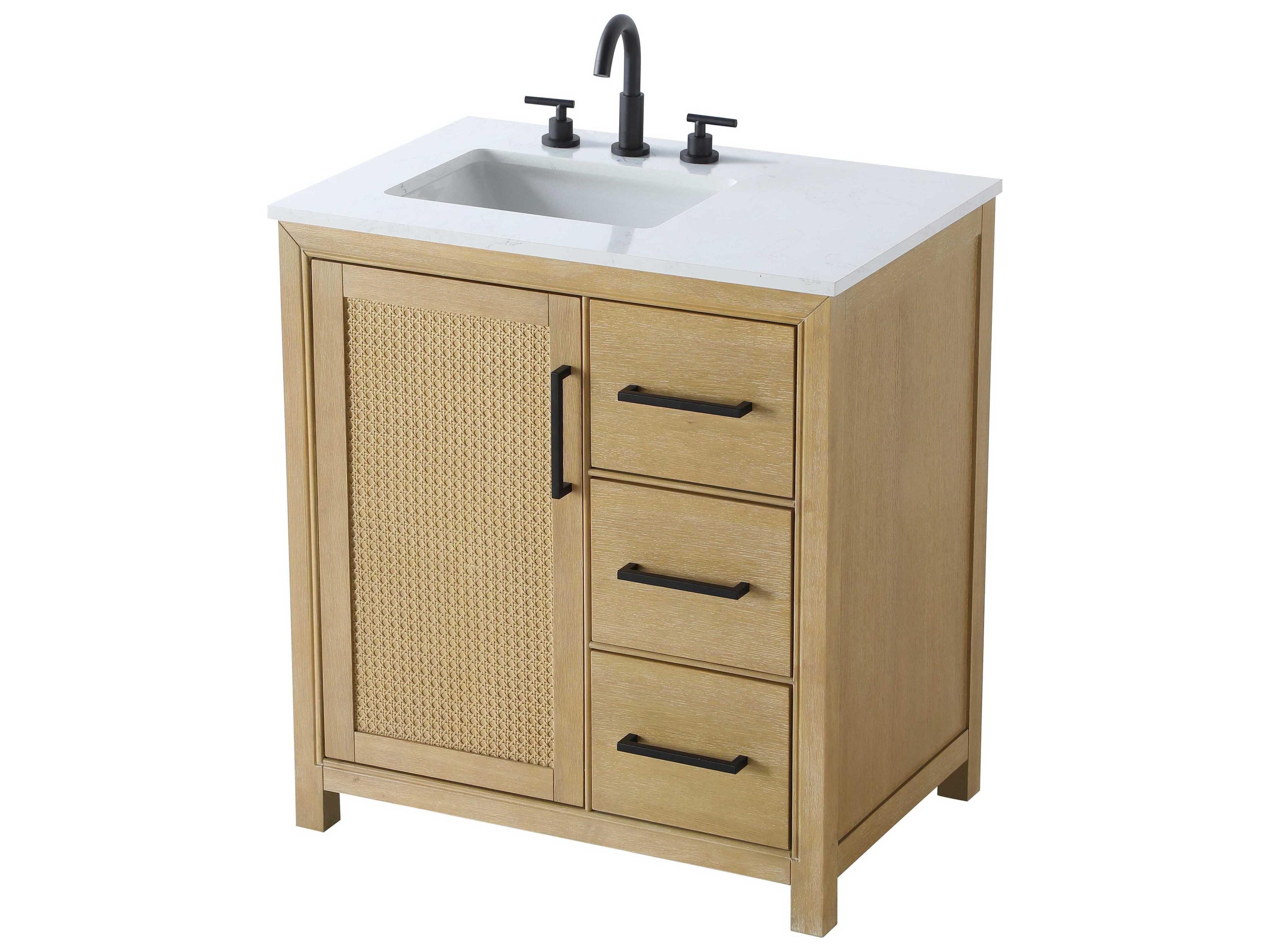 Elegant Lighting Alina Linen Oak Vanity