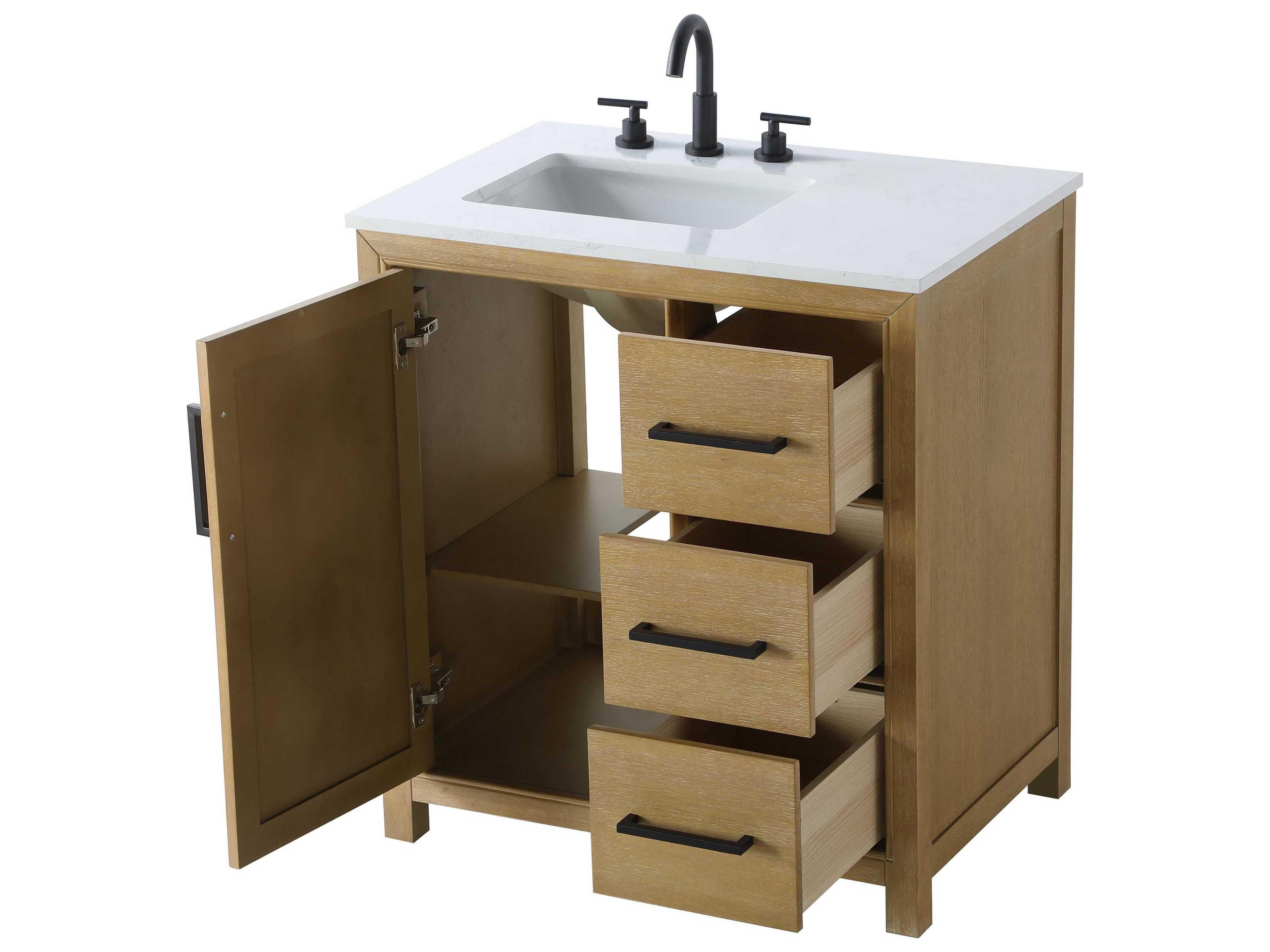 Elegant Lighting Alina Linen Oak Vanity