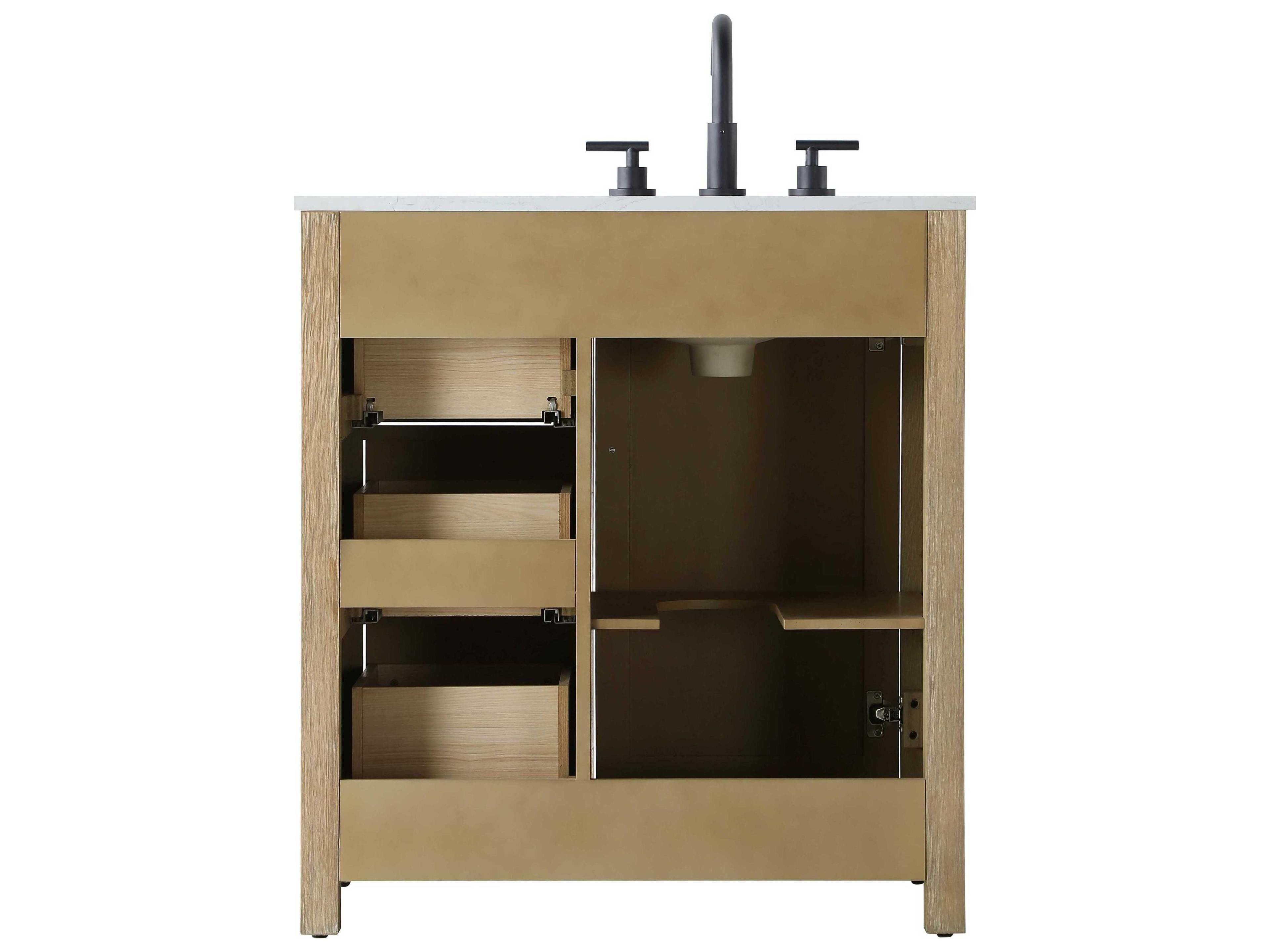 Elegant Lighting Alina Linen Oak Vanity