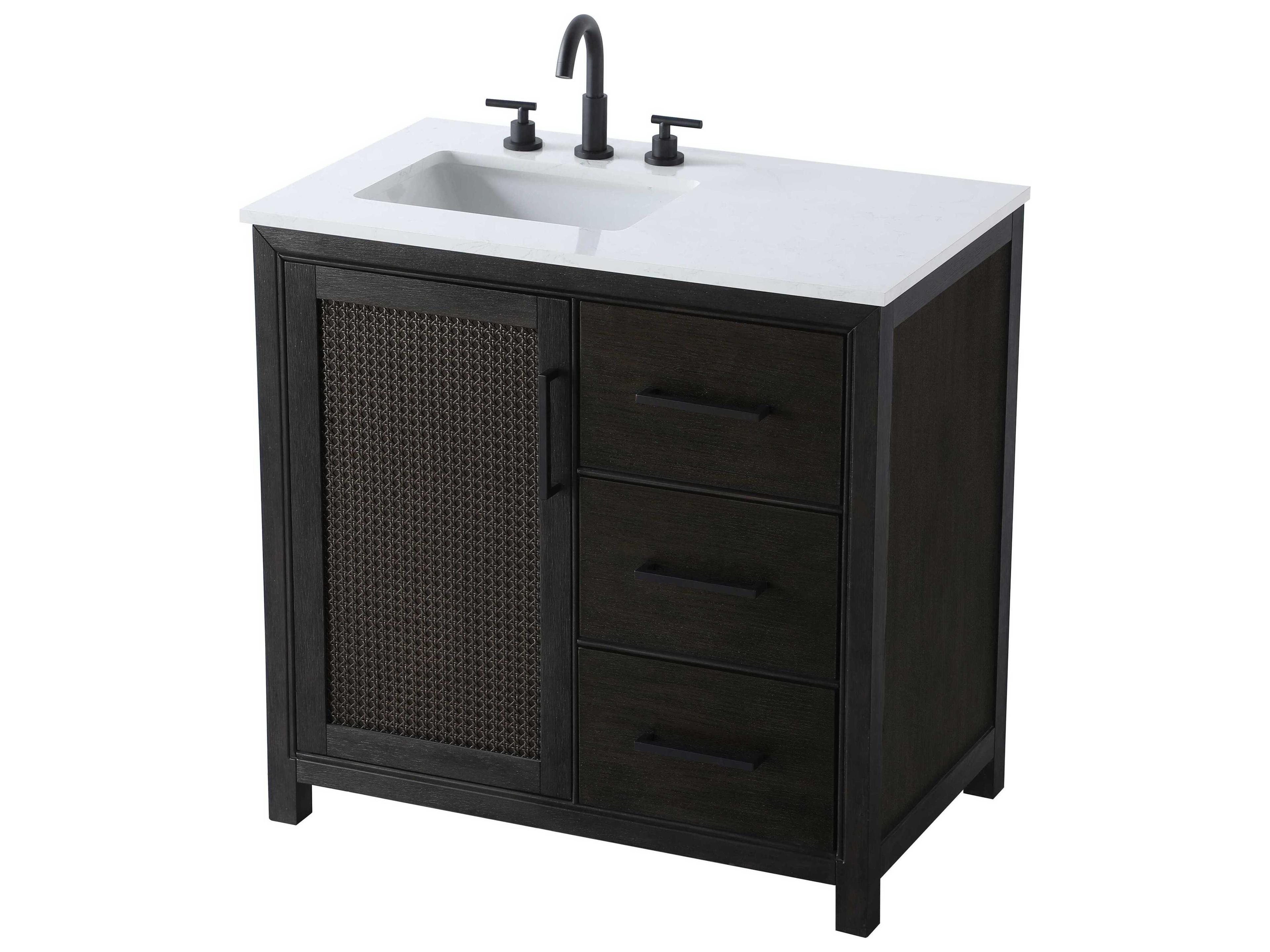 Elegant Lighting Alina Chocolate Oak Vanity