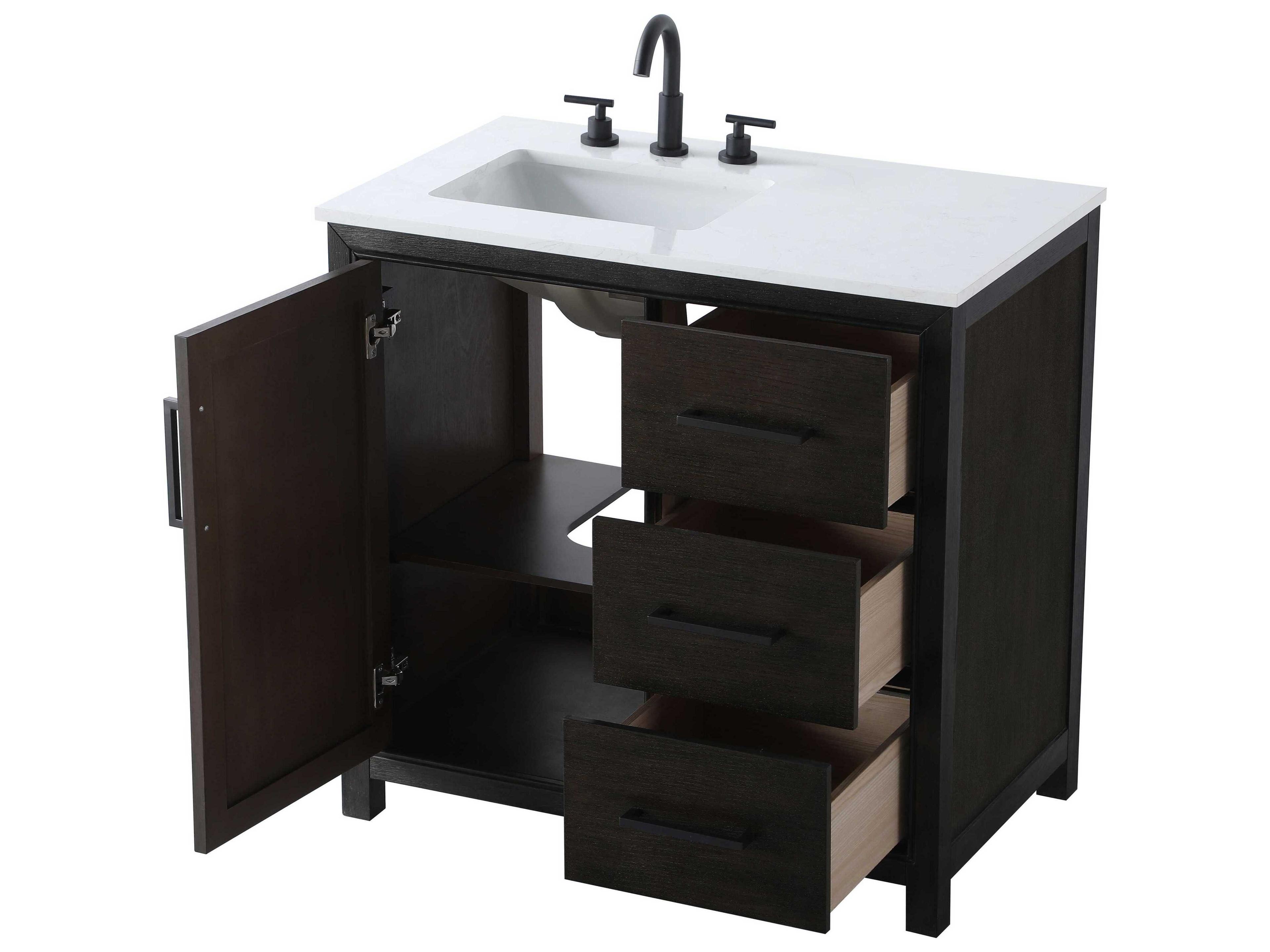 Elegant Lighting Alina Chocolate Oak Vanity