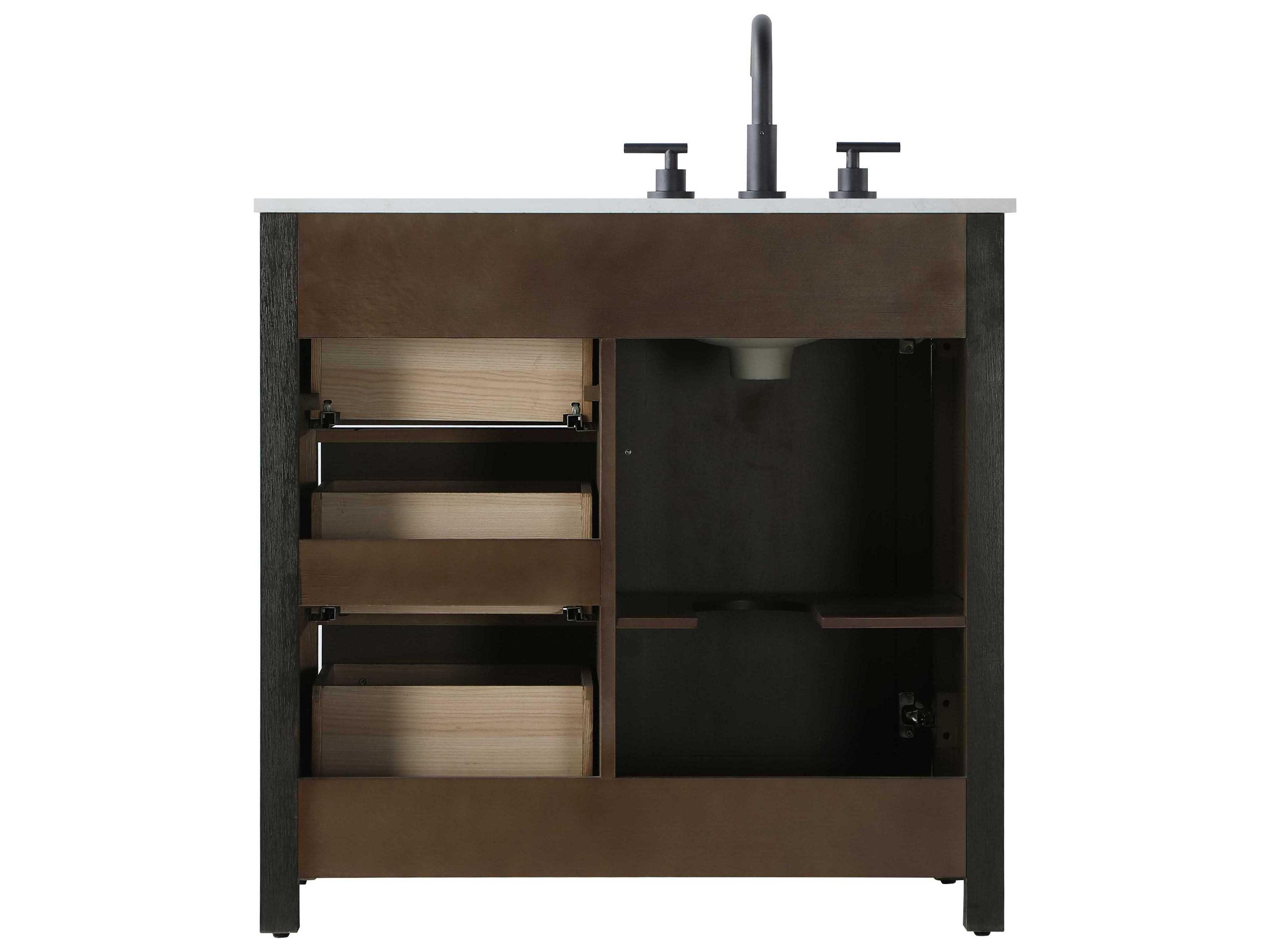 Elegant Lighting Alina Chocolate Oak Vanity